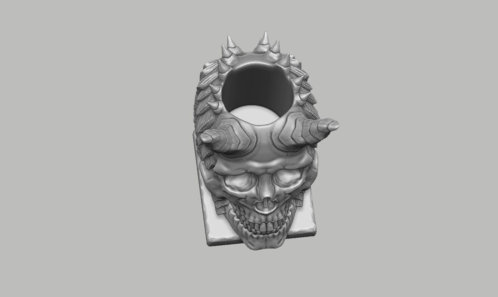 Skull dragon pen holder Cyborg pen holder 3D print model_12