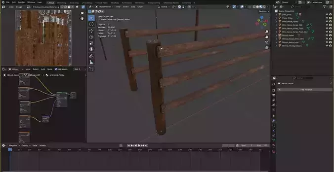 Modular farm ranch cattle wire fence 3d asset 3D model