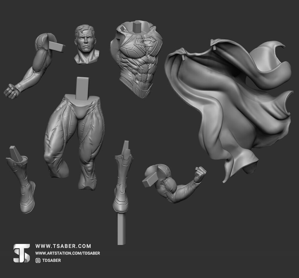 Superman Statue 3D print model_7