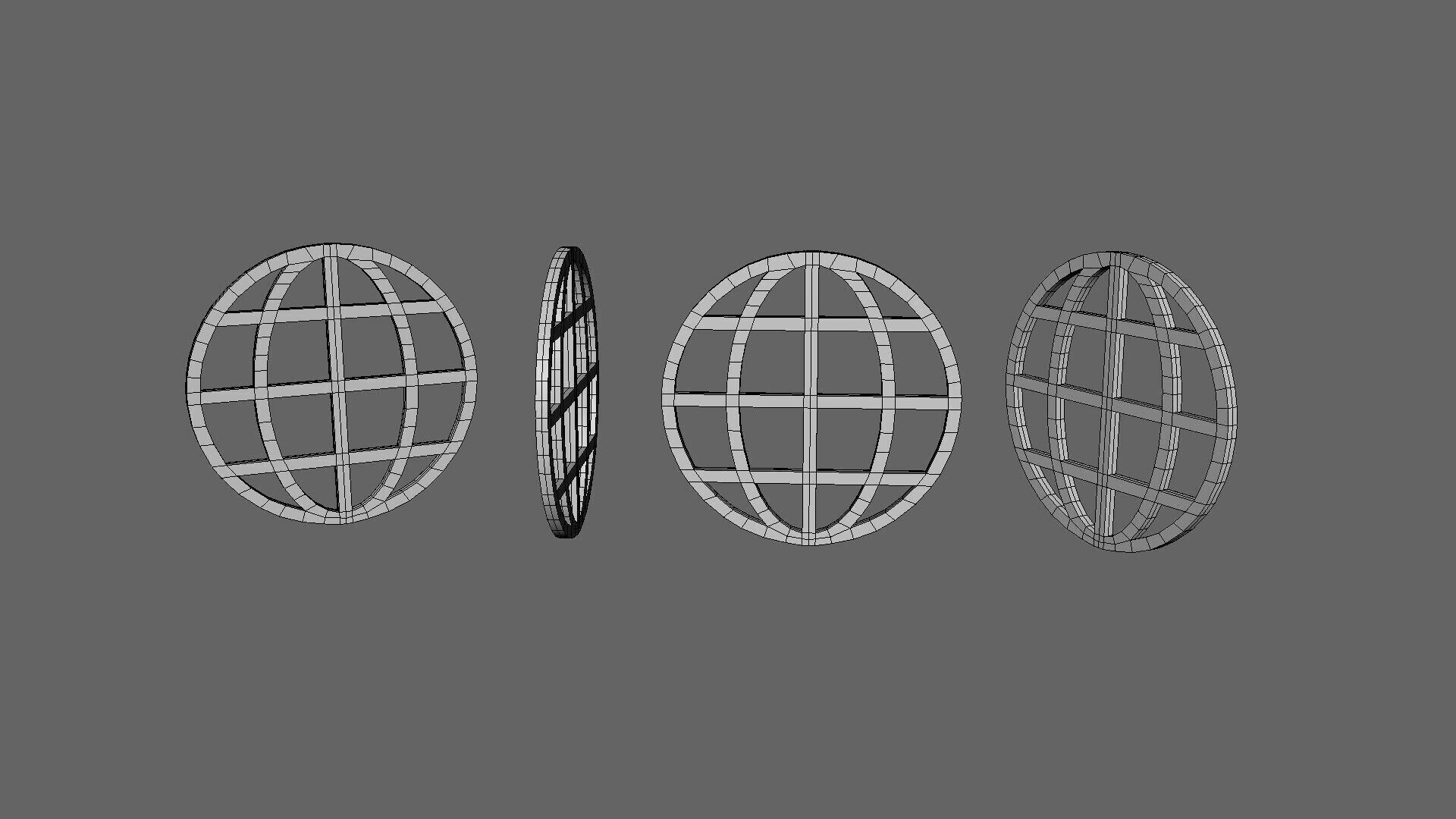 Network symbols  Low-poly 3D model_5