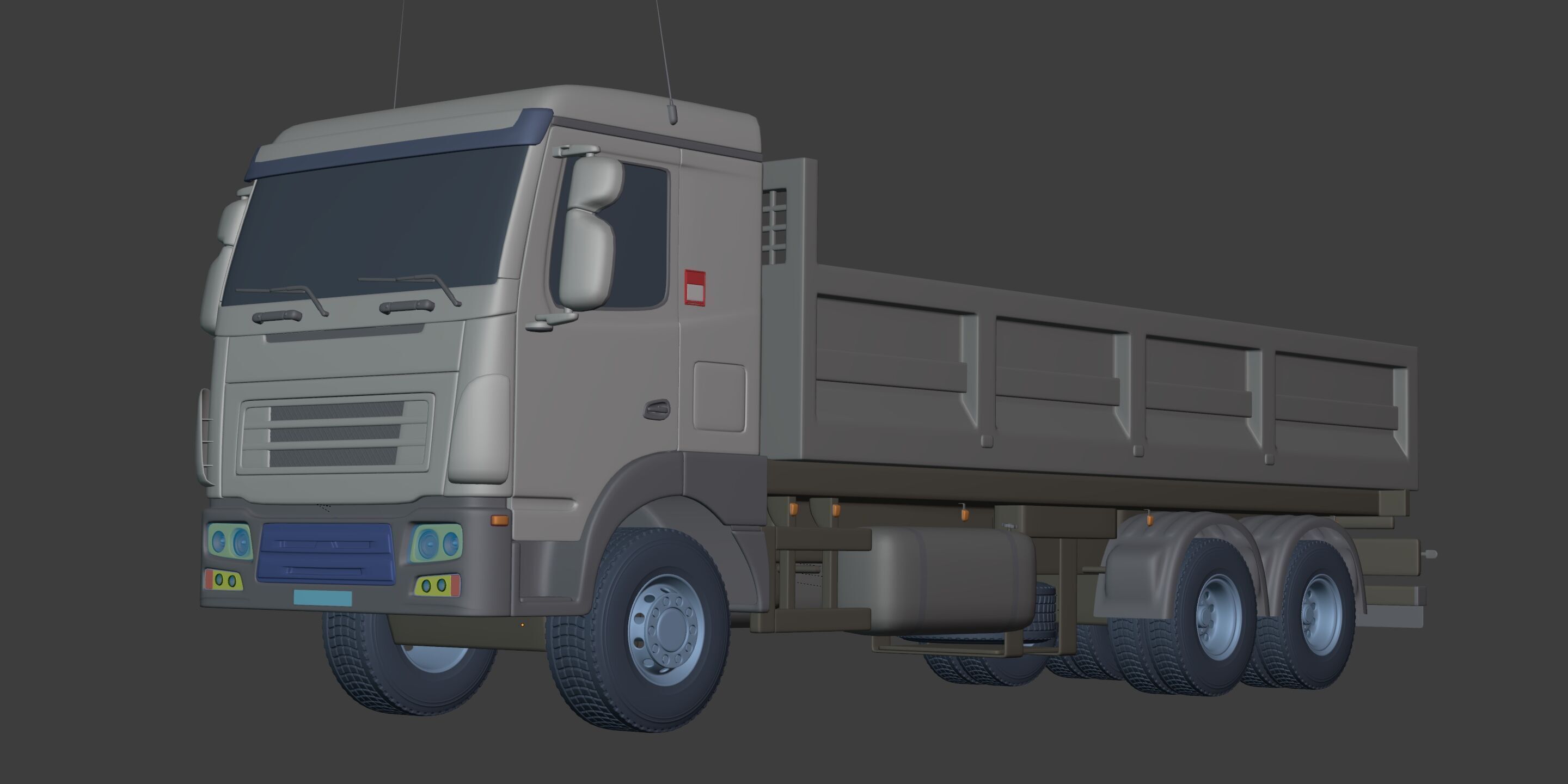 Generic Small Tipping Truck 3D model_3
