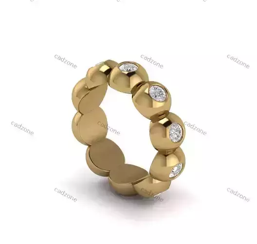 Beaded Diamond Eternity Band-3D Model 3D print model