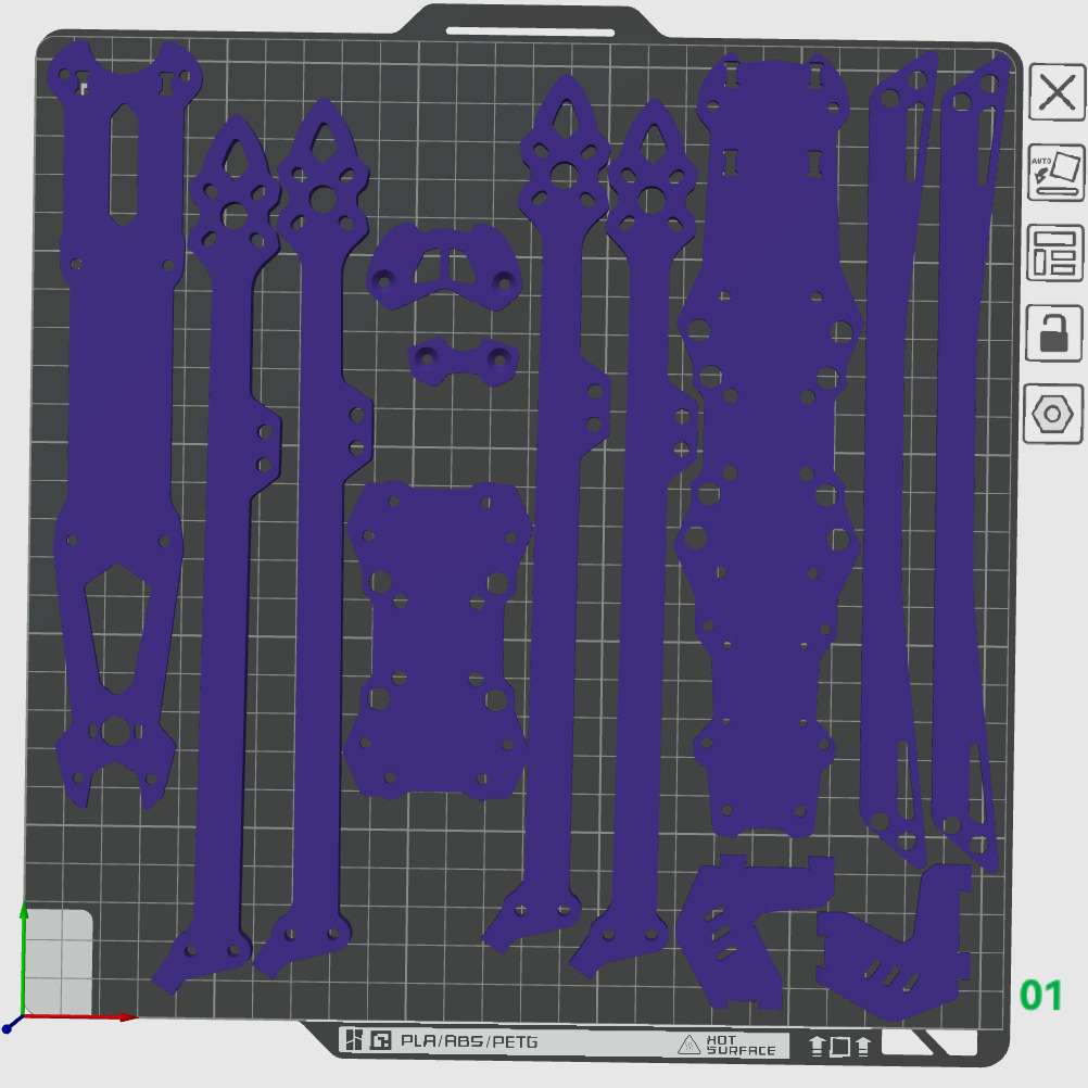FPV frame Mark4 v2 10inch Low-poly 3D model_8