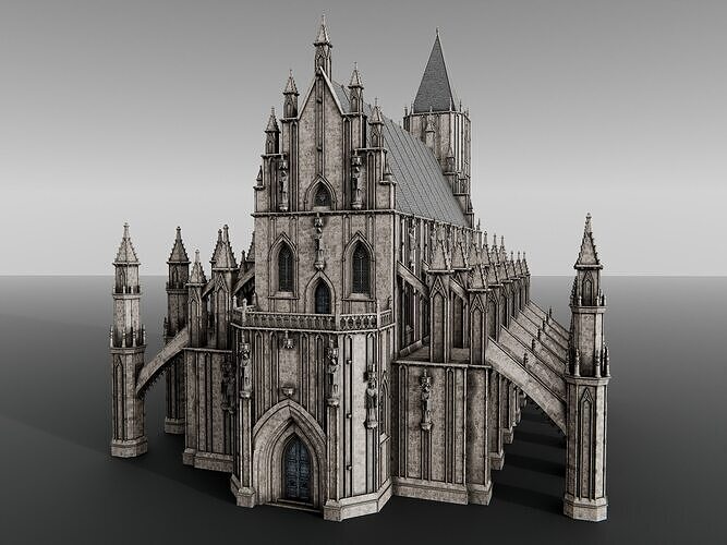 Gothic Cathedral 3D model 2