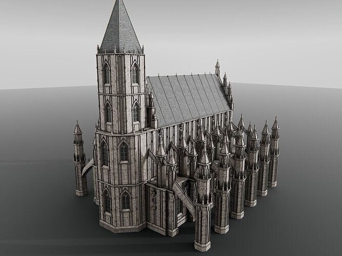 Gothic Cathedral 3D model 7