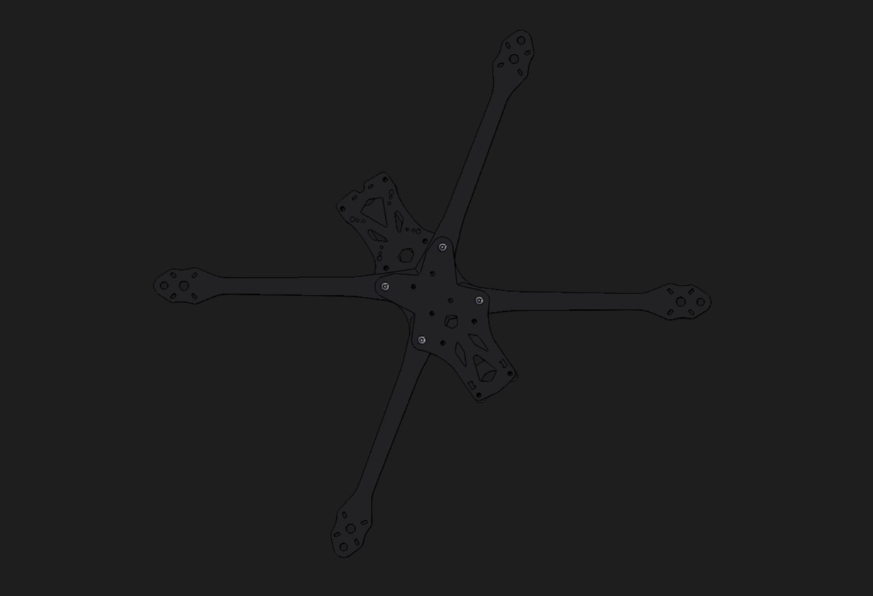 FPV Frame Apex HD 7 Low-poly 3D model_5