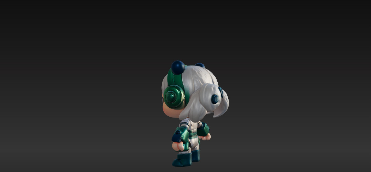 Cute Girl Low-poly 3D model_4