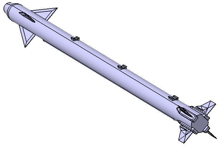 Aim 9 Sidewinder Missile Low-poly 3D model_2