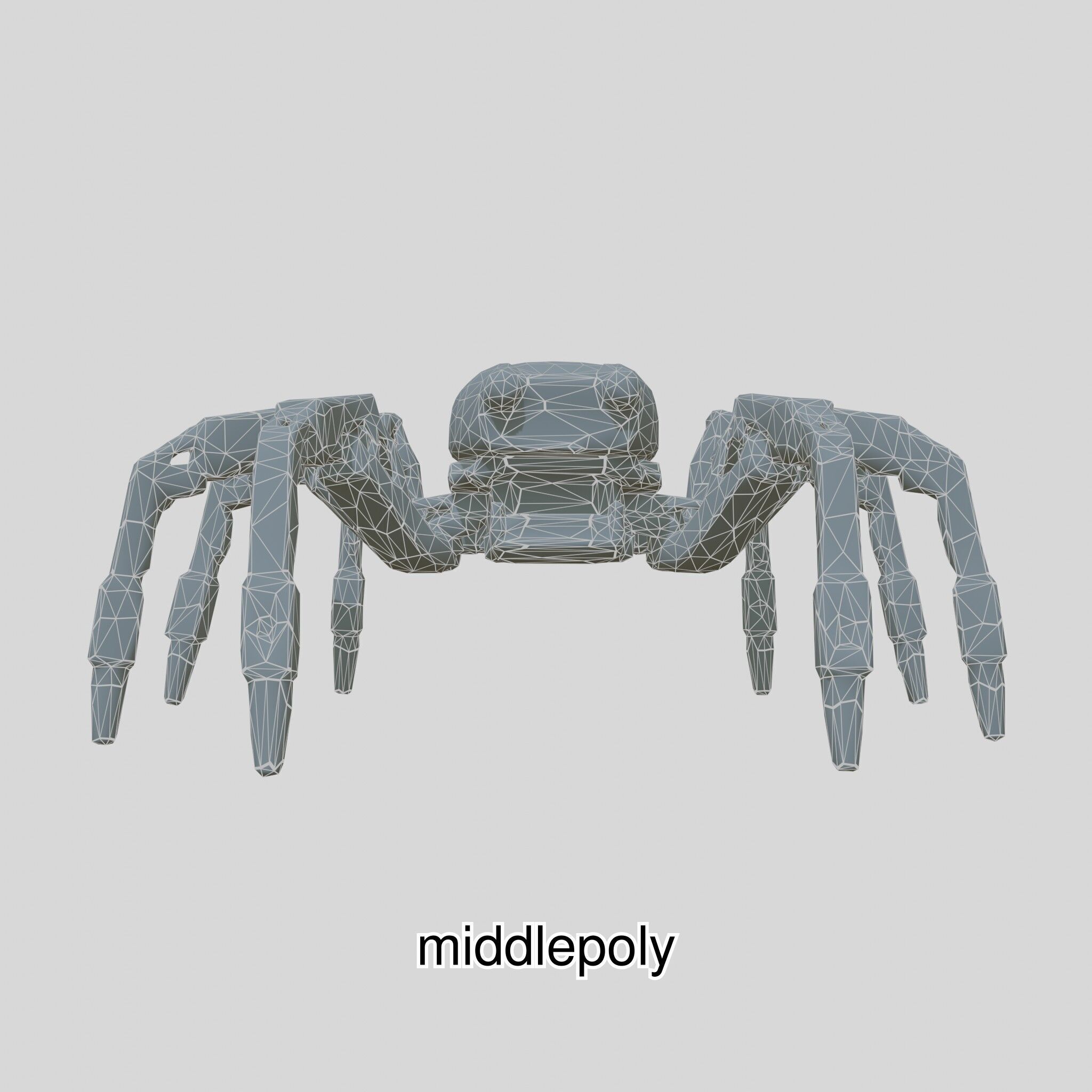 Futuristic Mechanized Spider Robot Design Low-poly 3D model_24