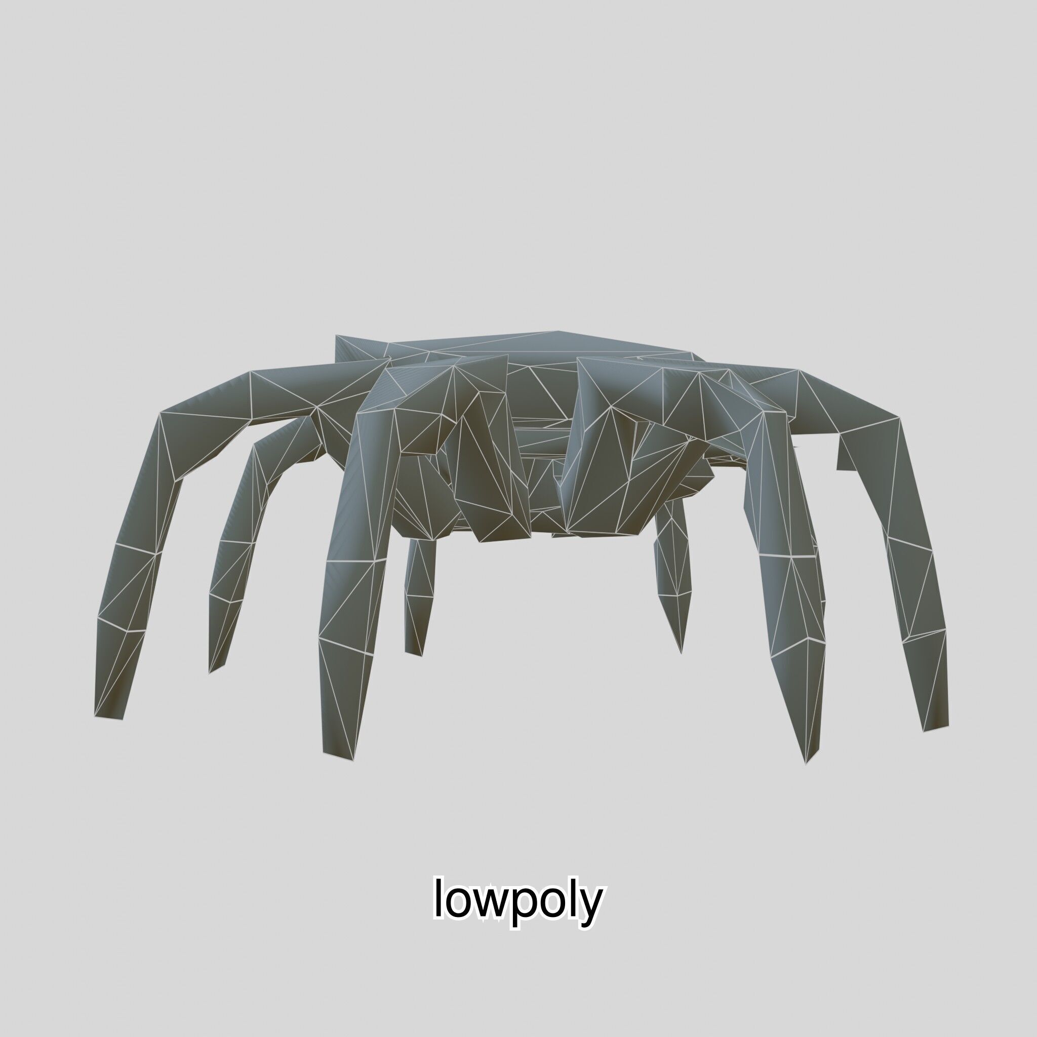 Futuristic Mechanized Spider Robot Design Low-poly 3D model_44
