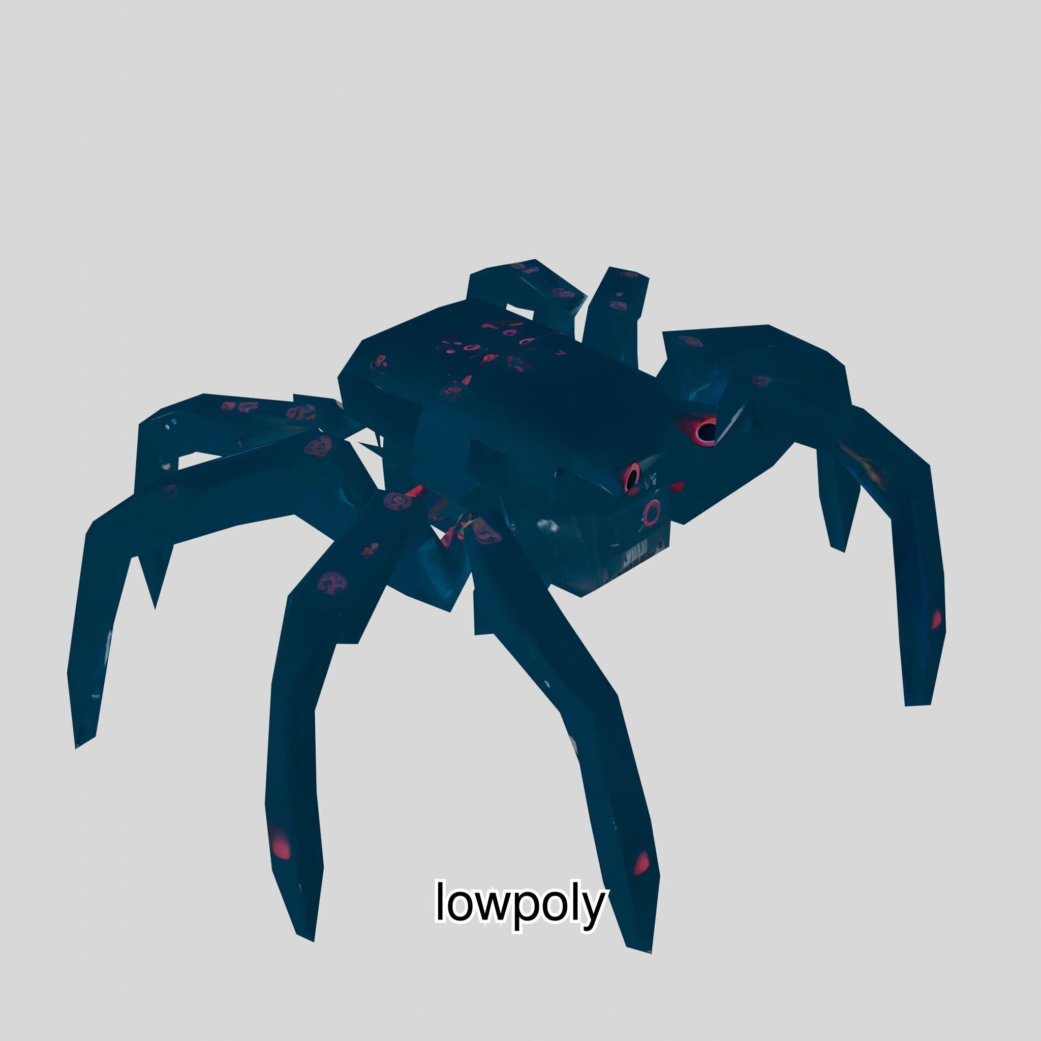 Futuristic Mechanized Spider Robot Design Low-poly 3D model_48