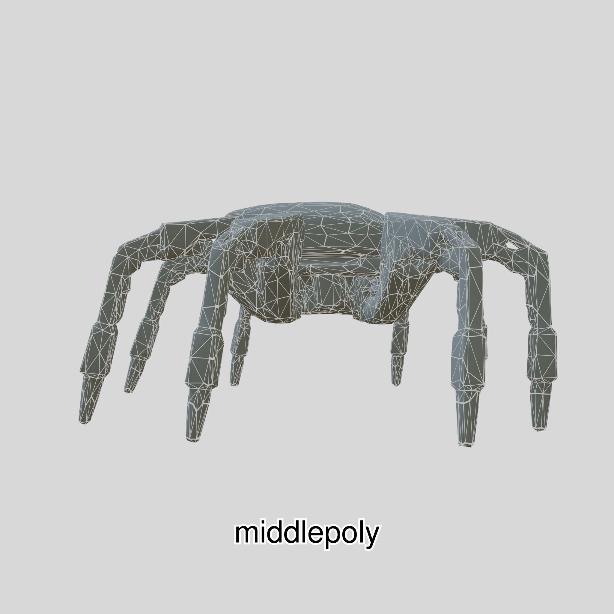 Futuristic Mechanized Spider Robot Design Low-poly 3D model_27