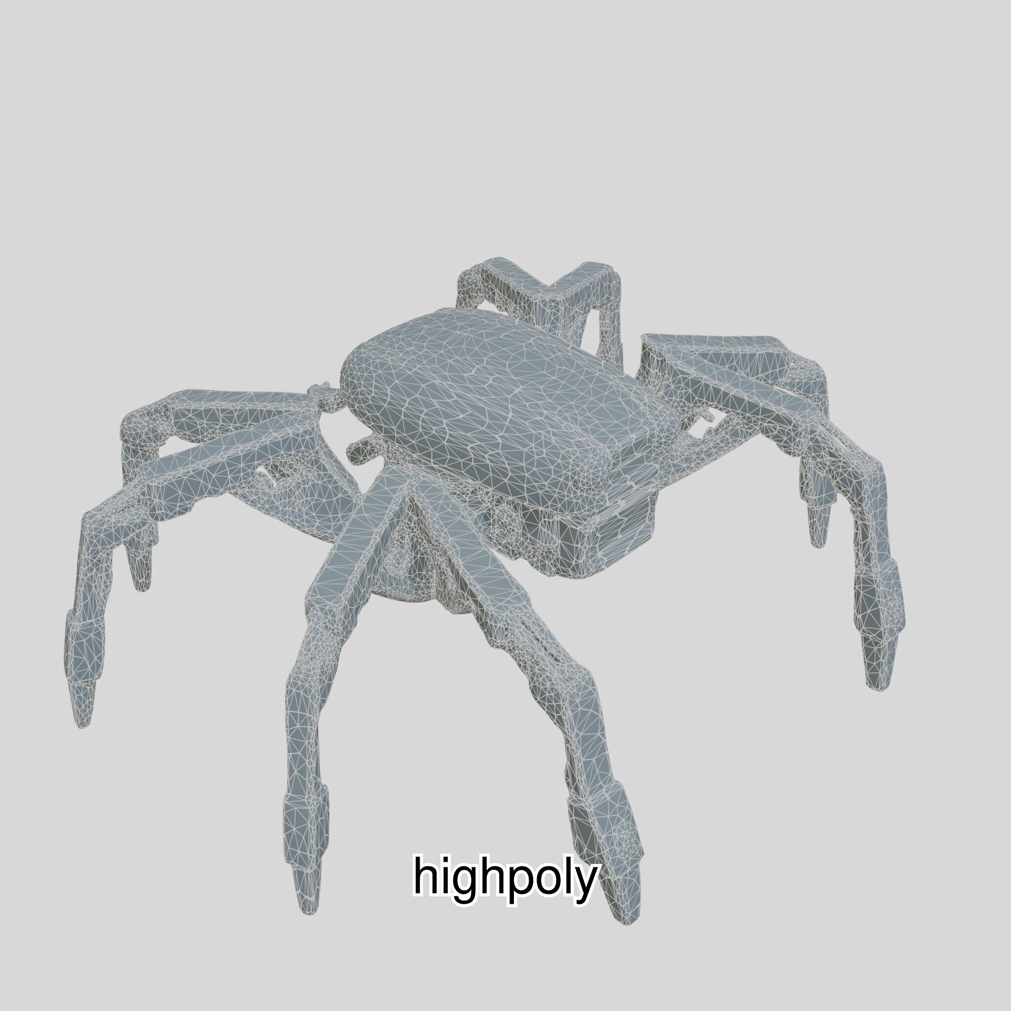 Futuristic Mechanized Spider Robot Design Low-poly 3D model_11