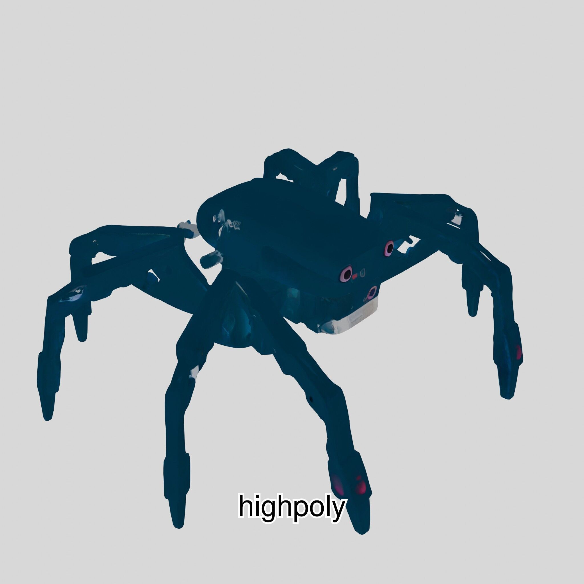 Futuristic Mechanized Spider Robot Design Low-poly 3D model_13