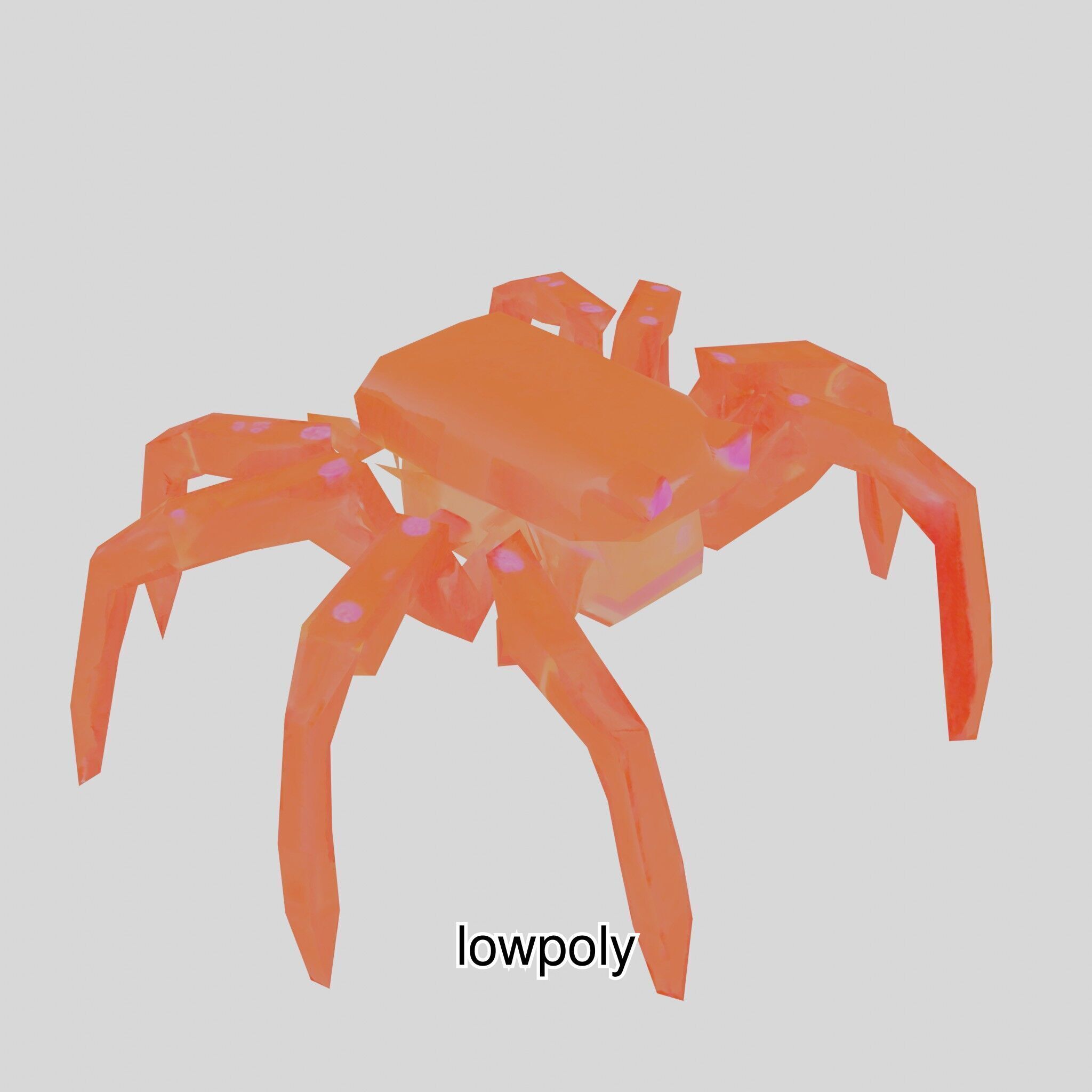 Futuristic Mechanized Spider Robot Design Low-poly 3D model_46