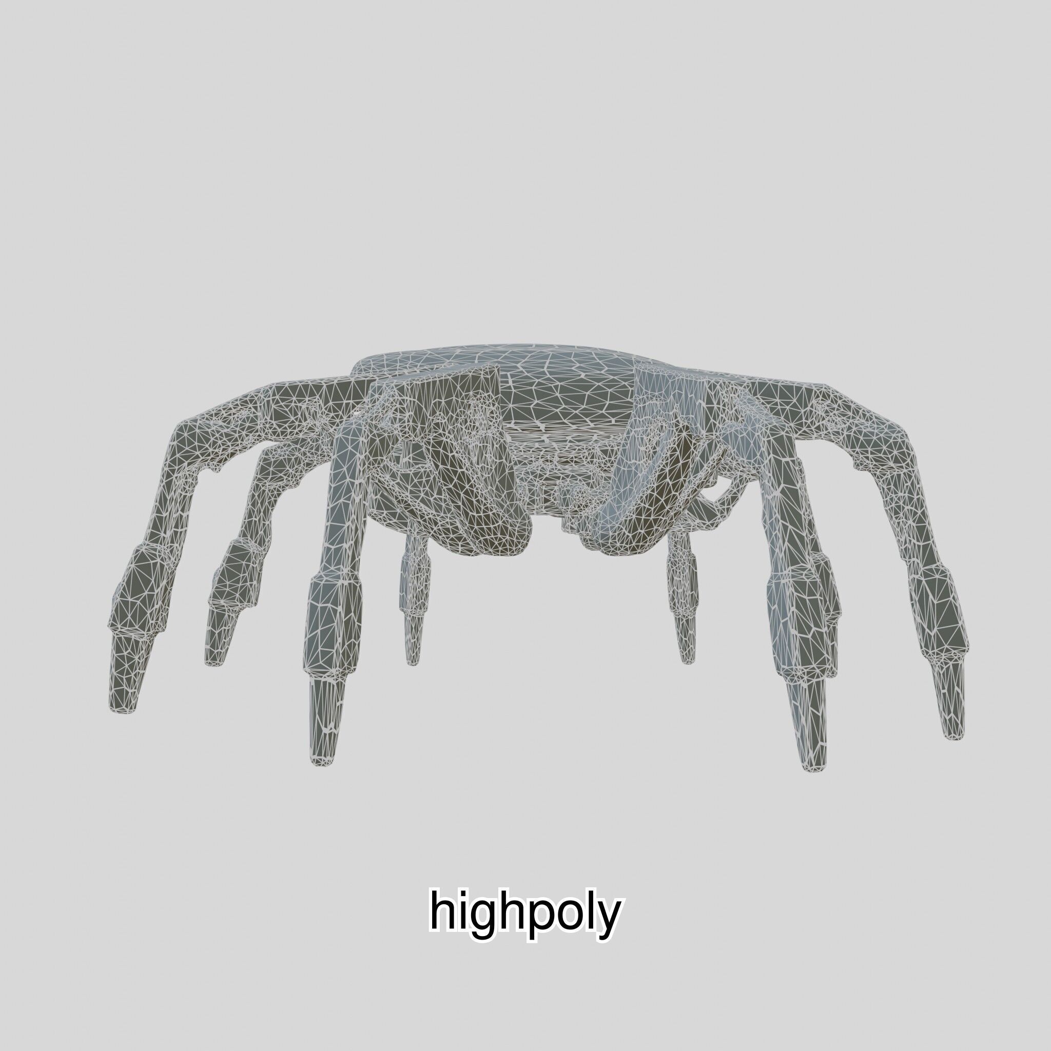 Futuristic Mechanized Spider Robot Design Low-poly 3D model_10