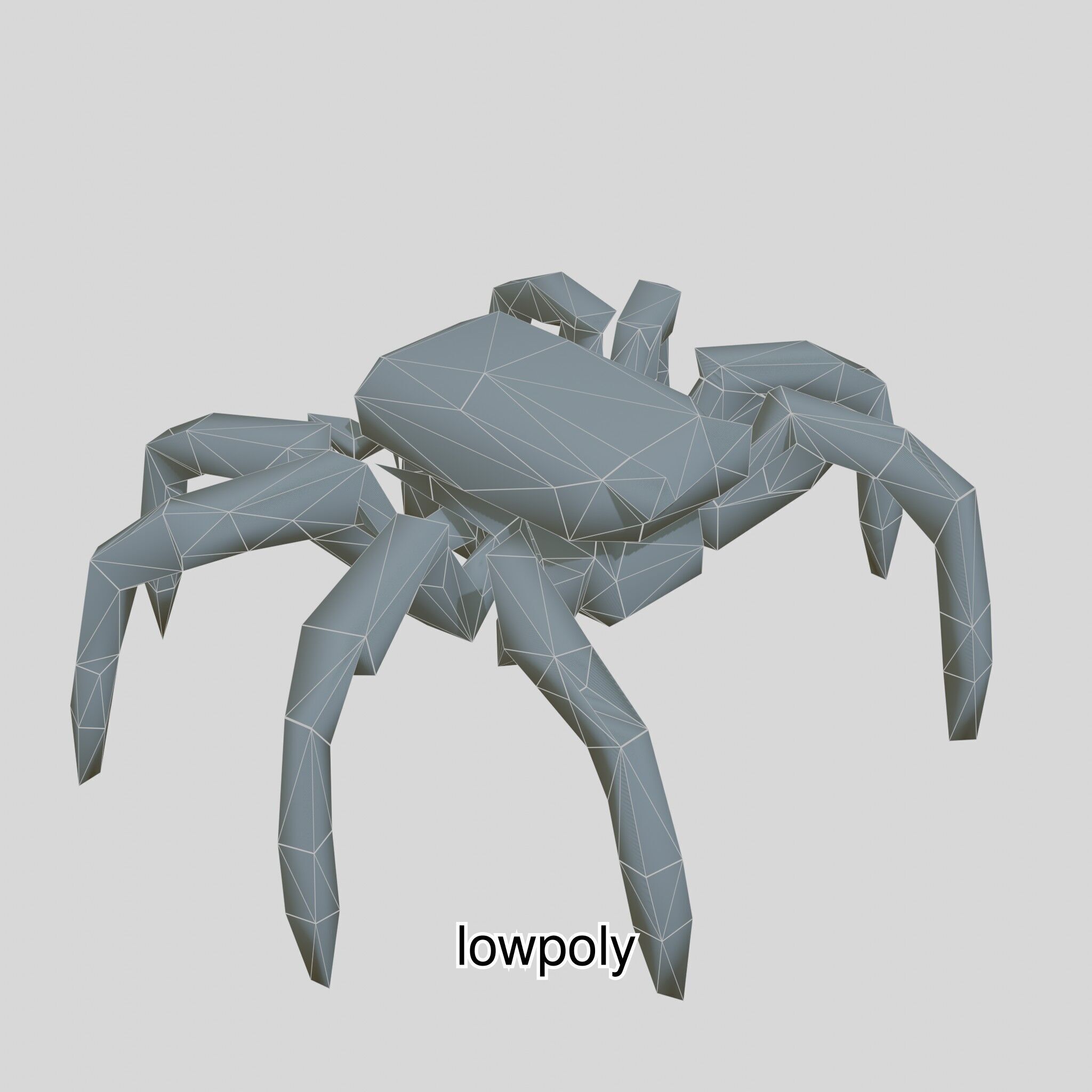 Futuristic Mechanized Spider Robot Design Low-poly 3D model_45