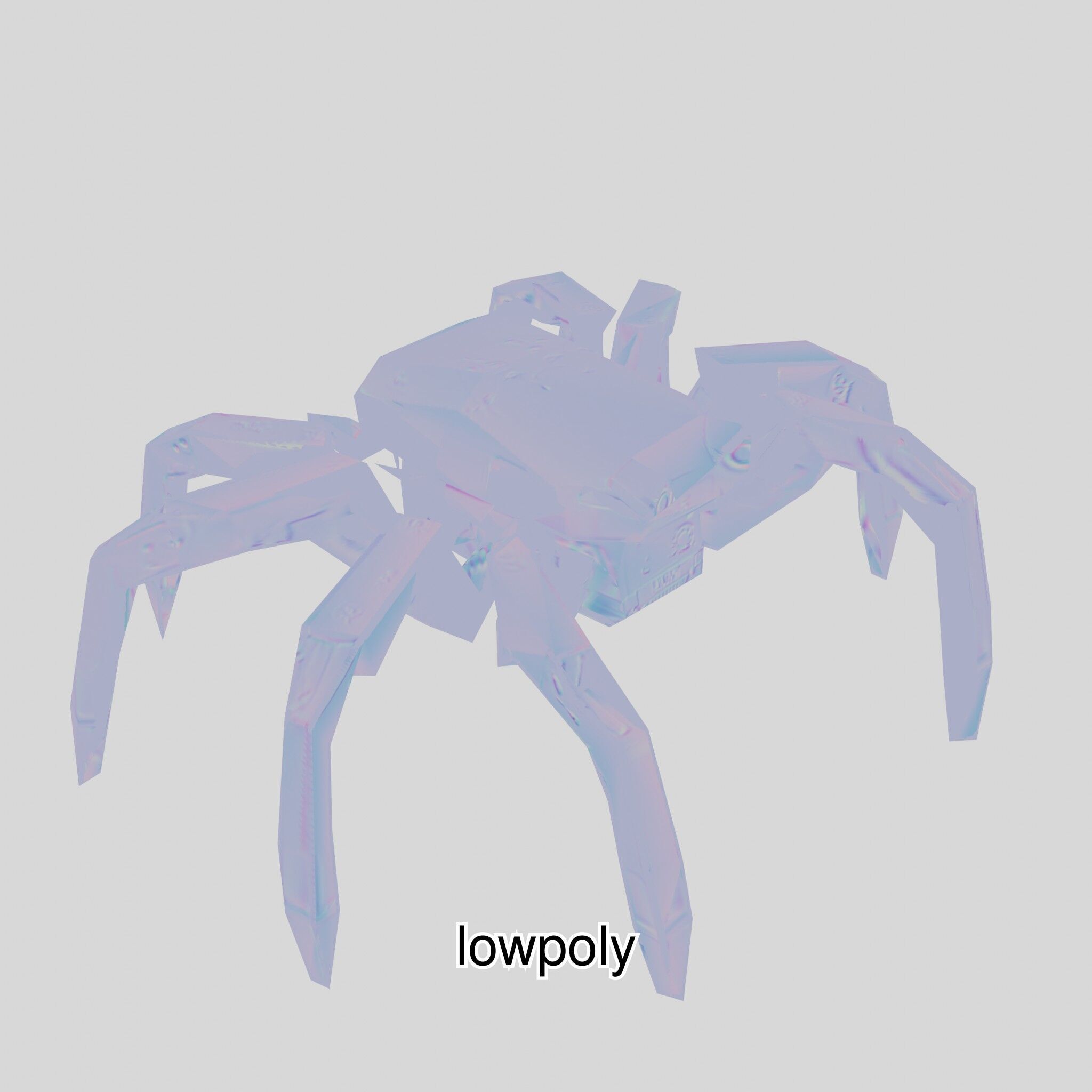 Futuristic Mechanized Spider Robot Design Low-poly 3D model_49