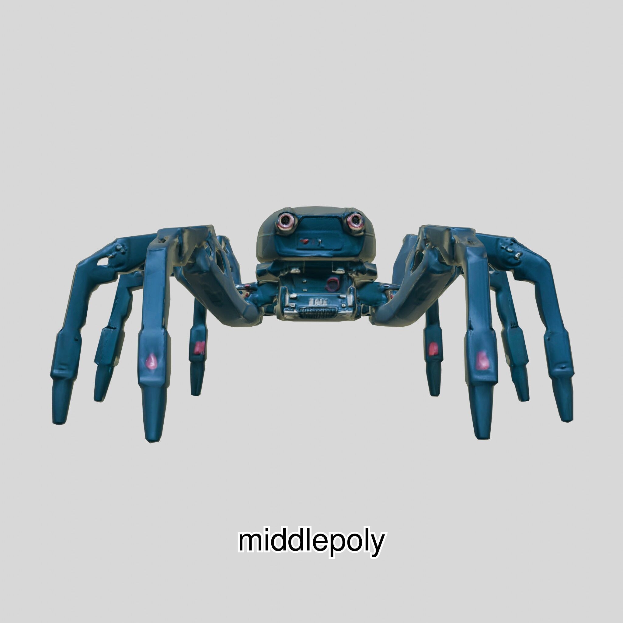 Futuristic Mechanized Spider Robot Design Low-poly 3D model_26
