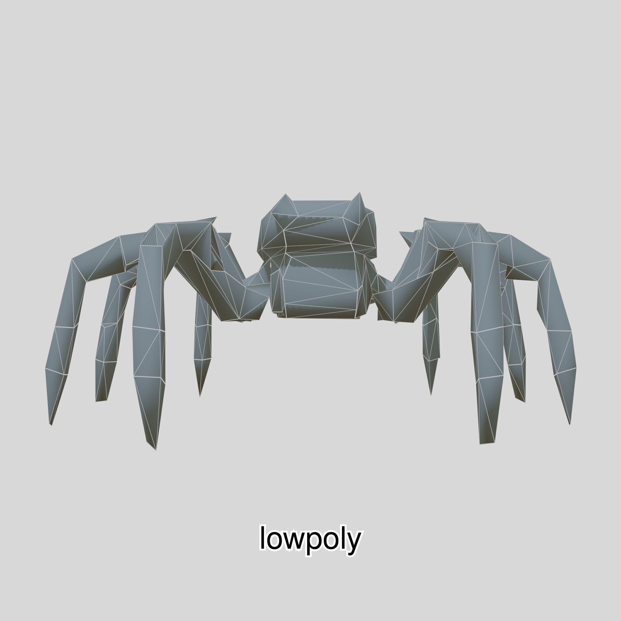 Futuristic Mechanized Spider Robot Design Low-poly 3D model_41