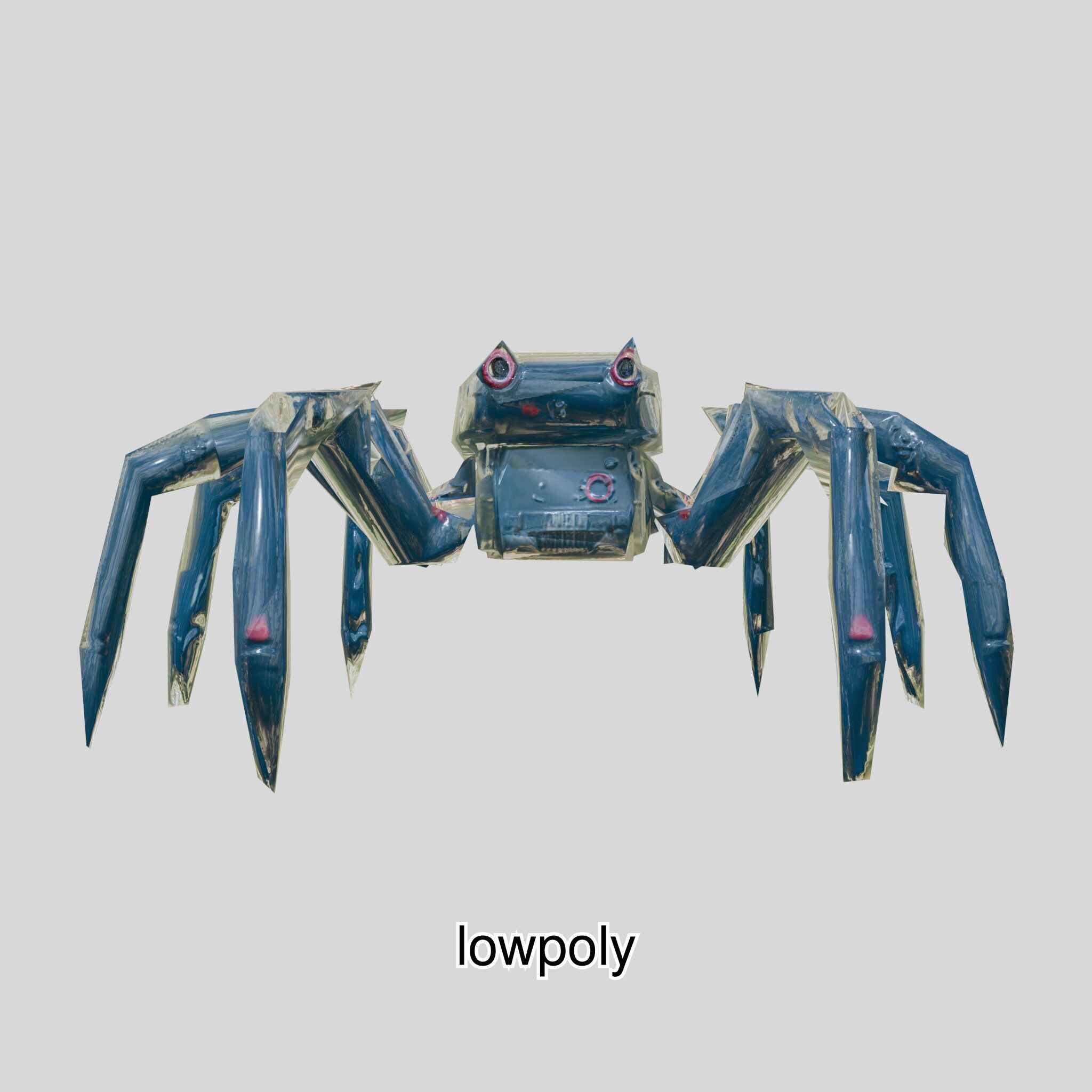 Futuristic Mechanized Spider Robot Design Low-poly 3D model_43