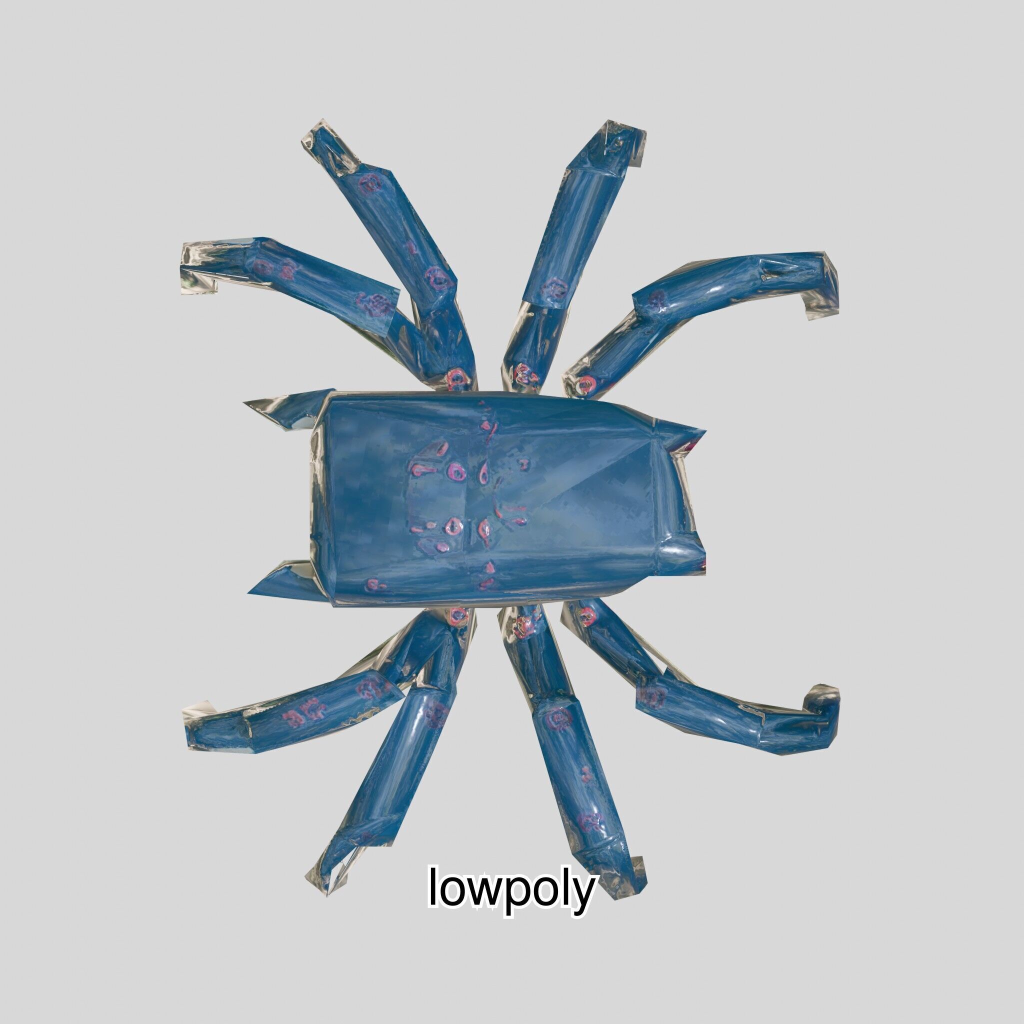Futuristic Mechanized Spider Robot Design Low-poly 3D model_42