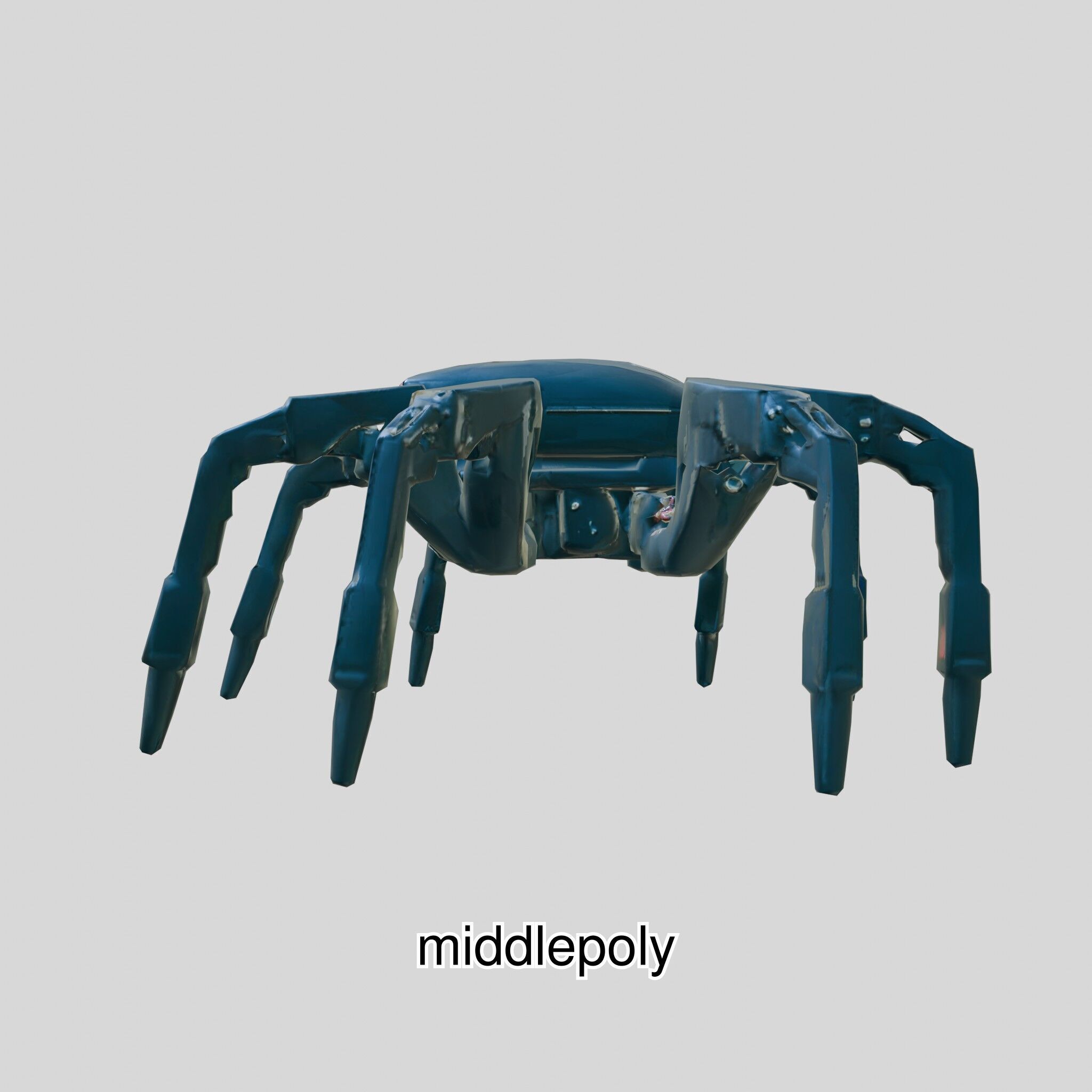 Futuristic Mechanized Spider Robot Design Low-poly 3D model_23