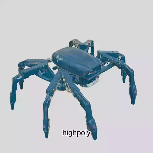 Futuristic Mechanized Spider Robot Design Low-poly 3D model