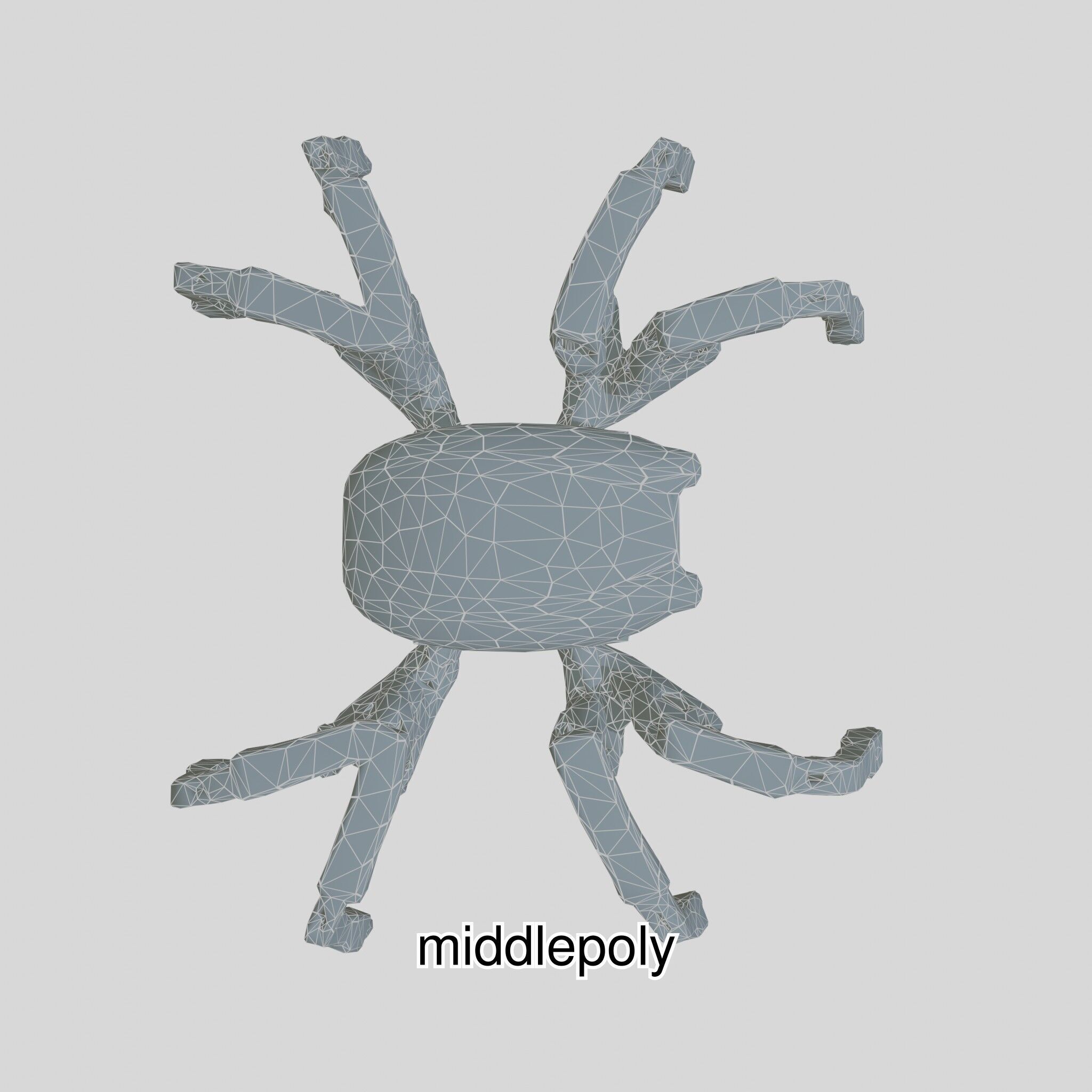 Futuristic Mechanized Spider Robot Design Low-poly 3D model_22