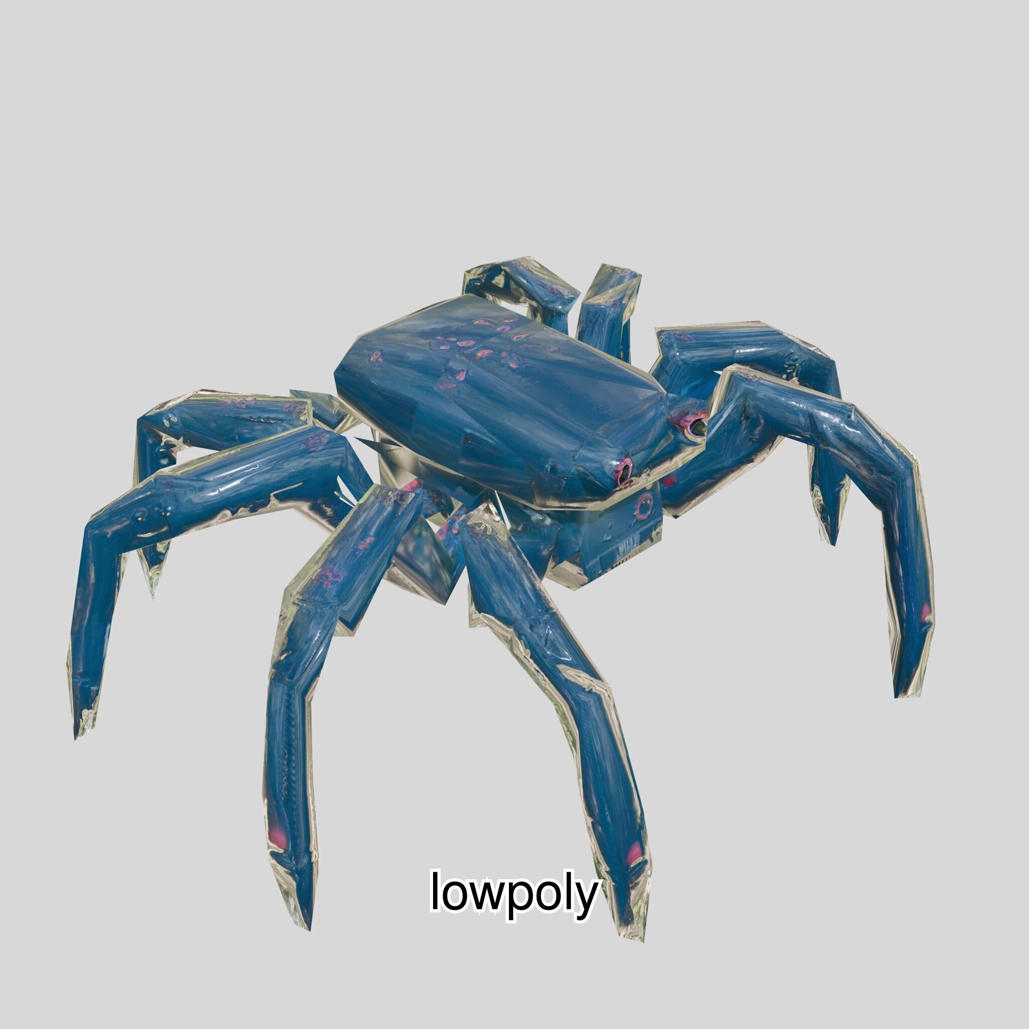 Futuristic Mechanized Spider Robot Design Low-poly 3D model_38