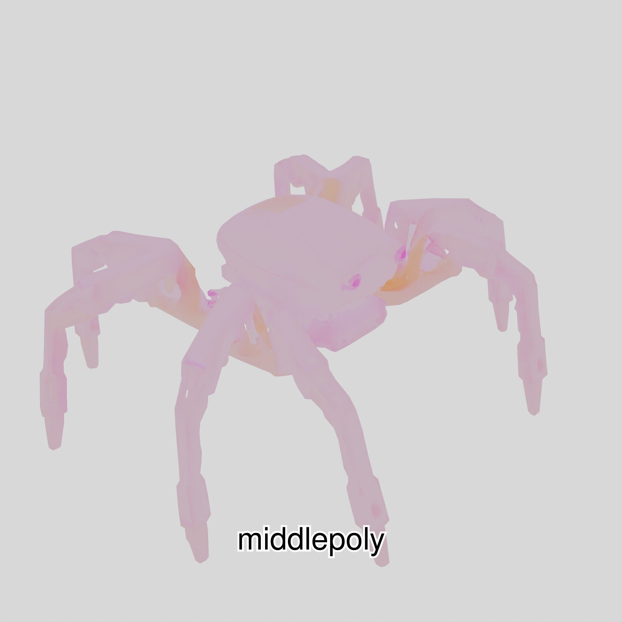 Futuristic Mechanized Spider Robot Design Low-poly 3D model_32