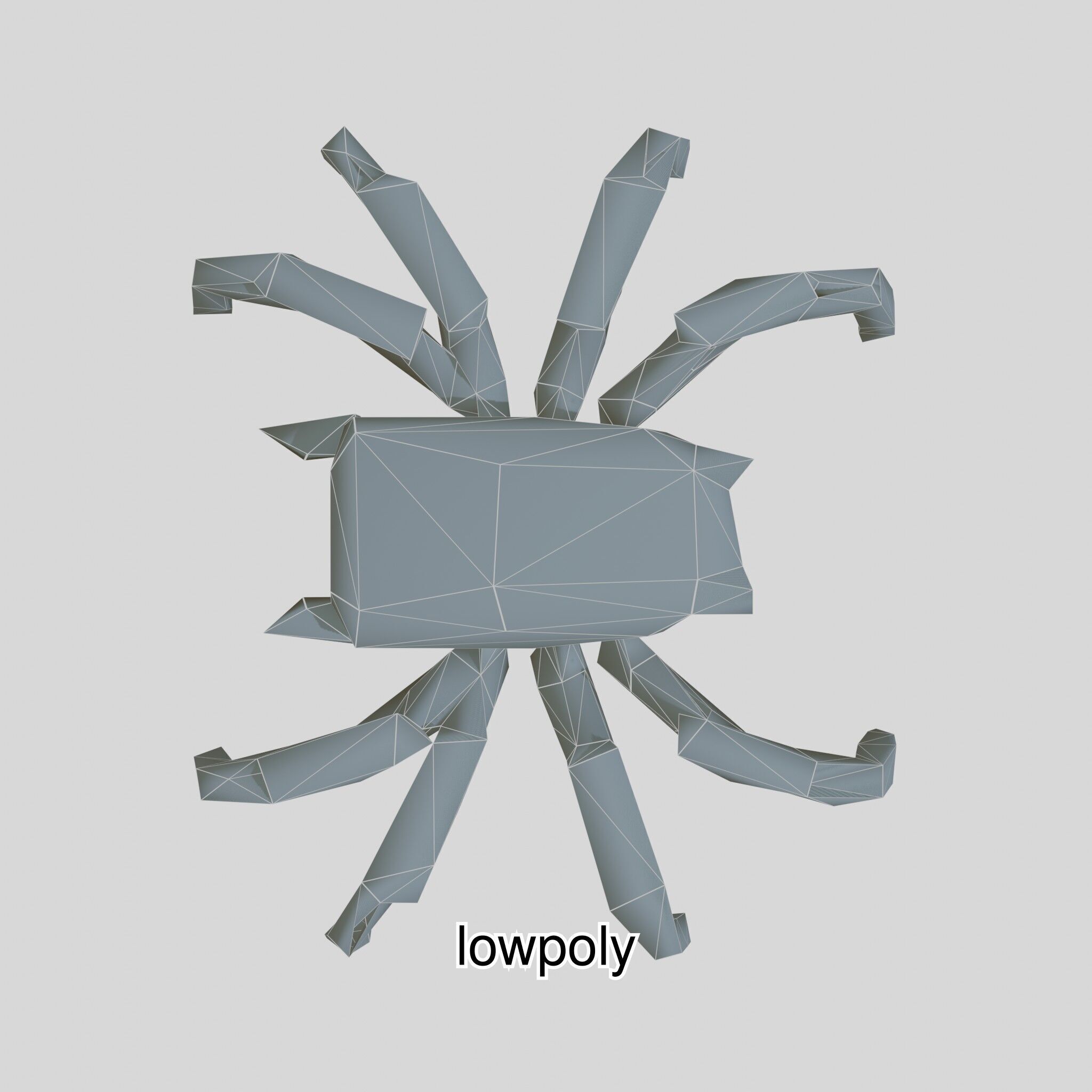 Futuristic Mechanized Spider Robot Design Low-poly 3D model_39