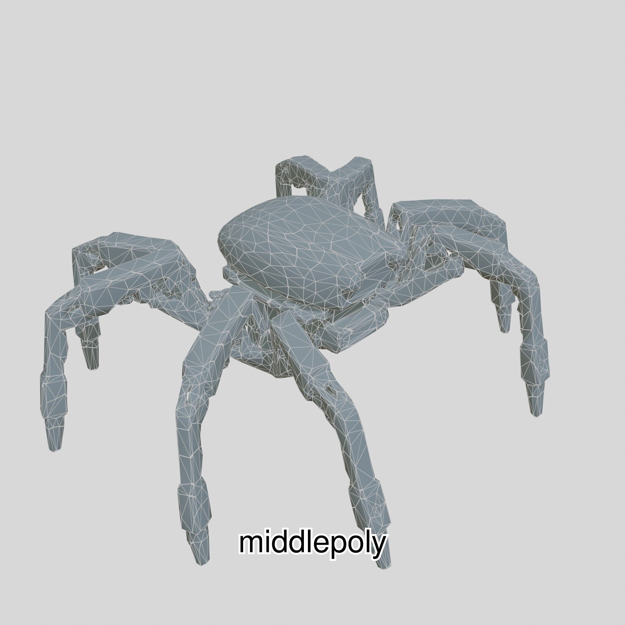 Futuristic Mechanized Spider Robot Design Low-poly 3D model_28