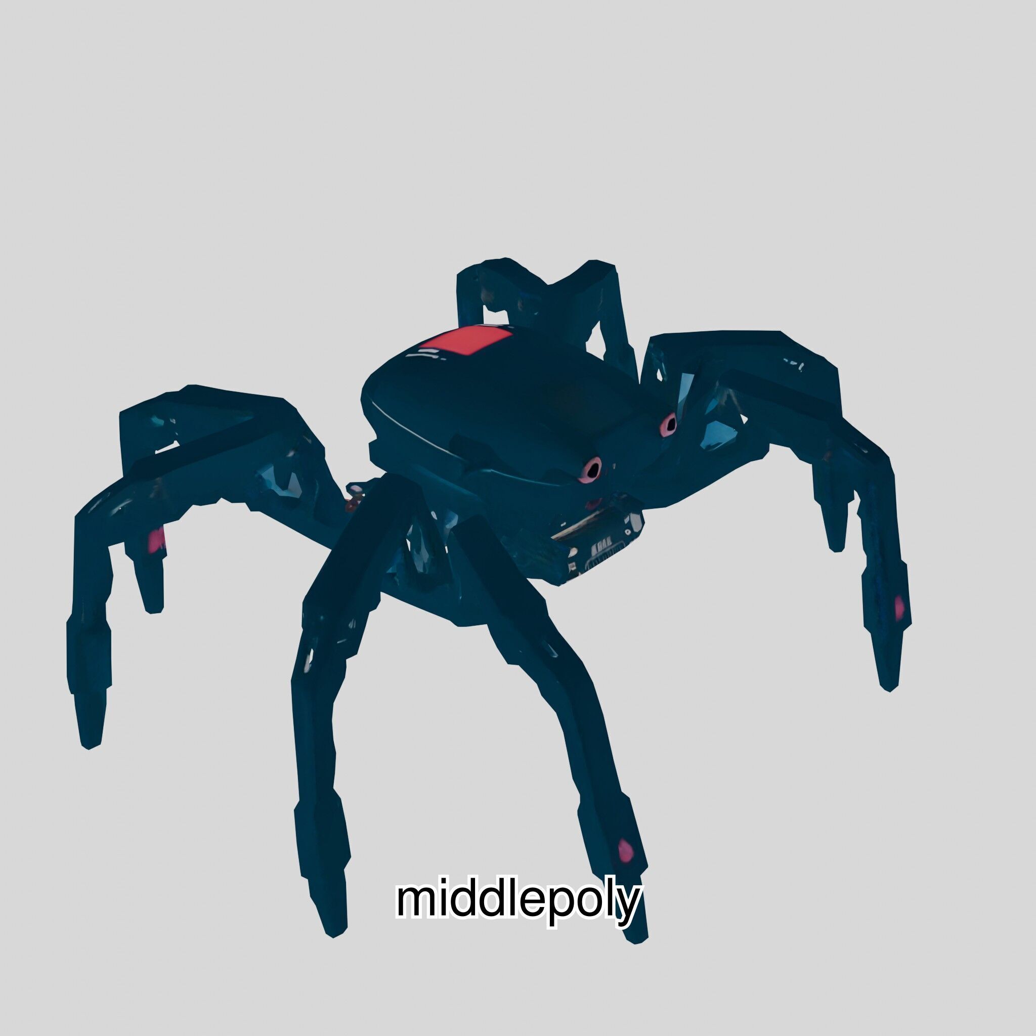Futuristic Mechanized Spider Robot Design Low-poly 3D model_30