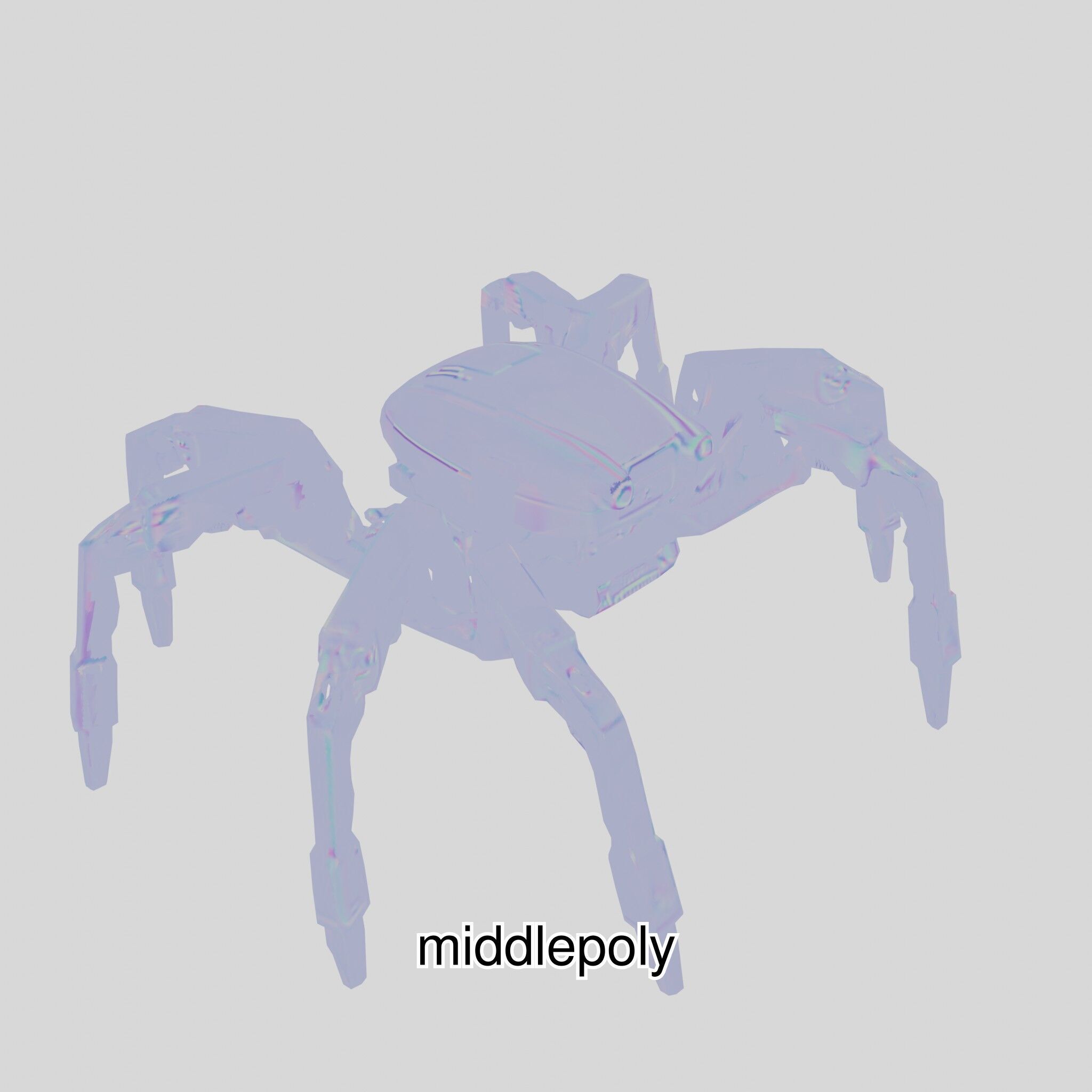 Futuristic Mechanized Spider Robot Design Low-poly 3D model_31