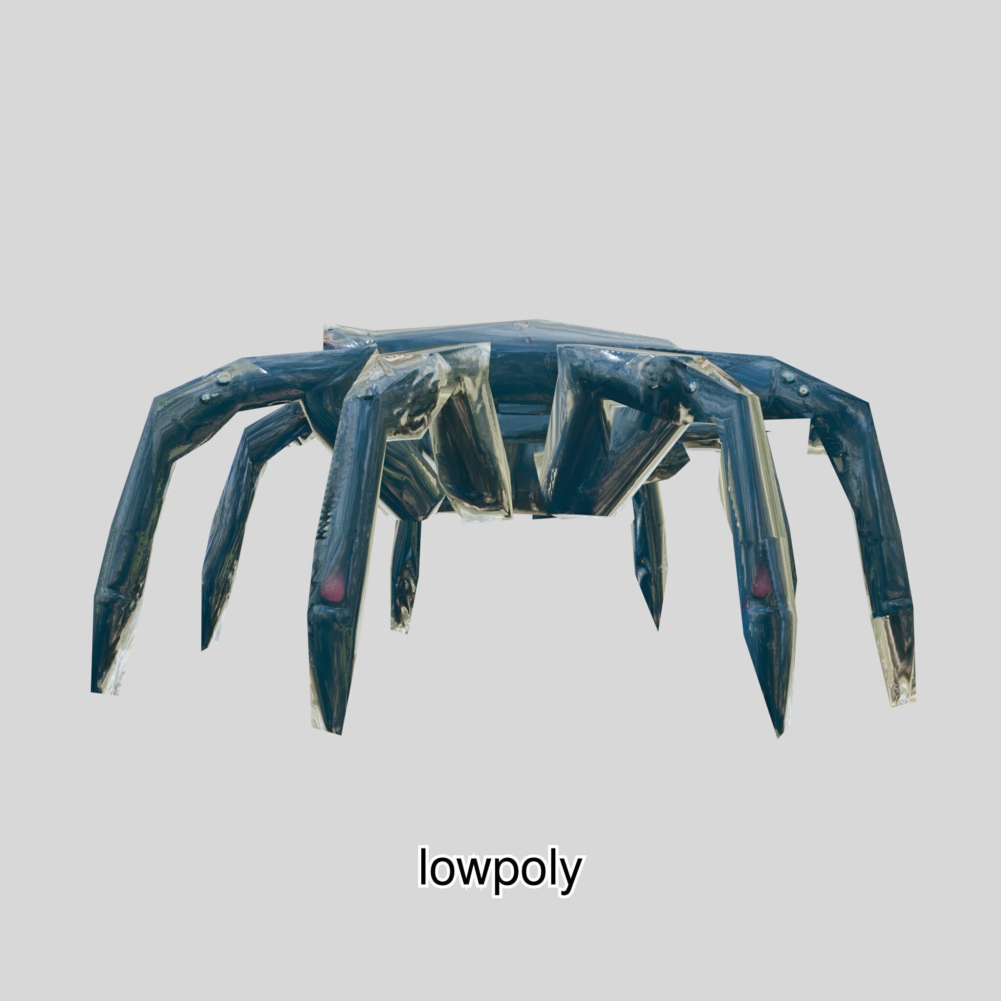 Futuristic Mechanized Spider Robot Design Low-poly 3D model_40