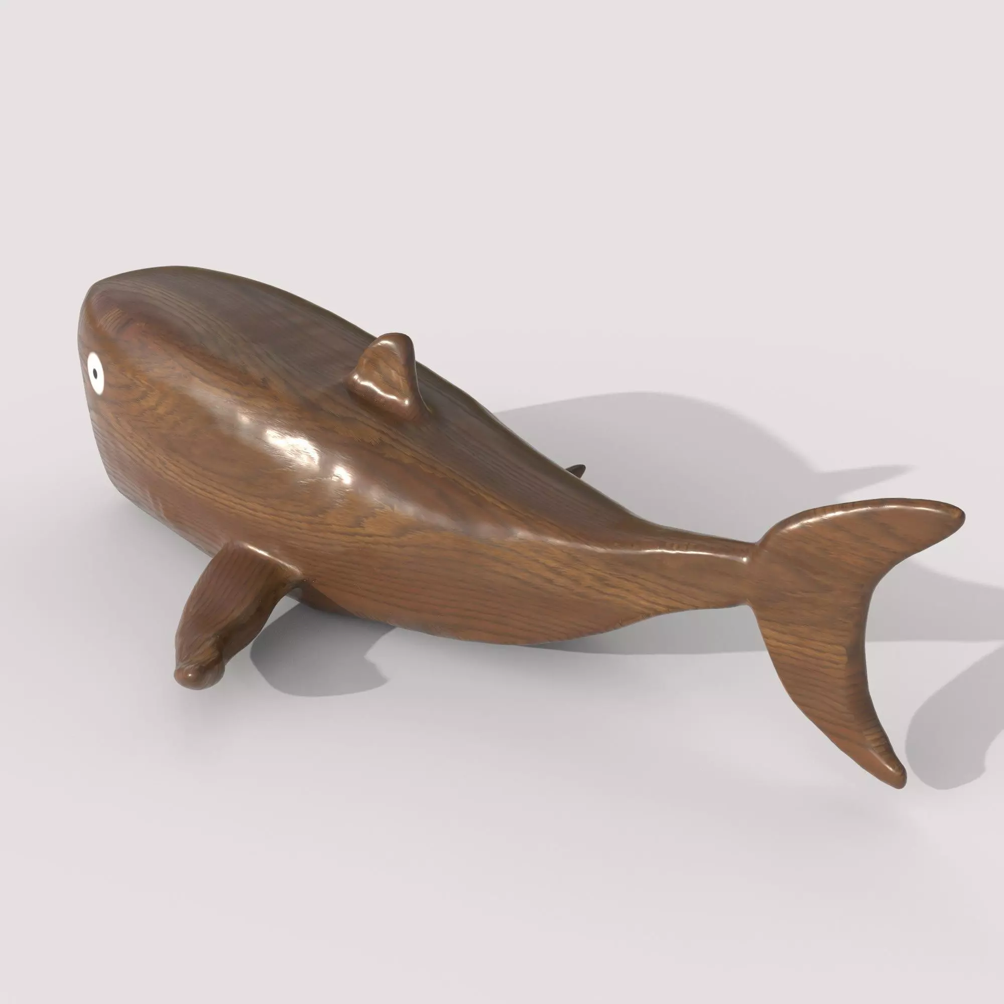 wooden whale ornament 3D model_0