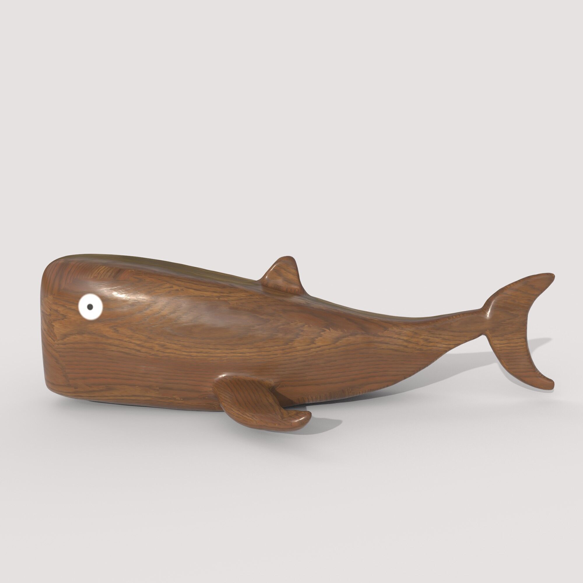 wooden whale ornament 3D model_2