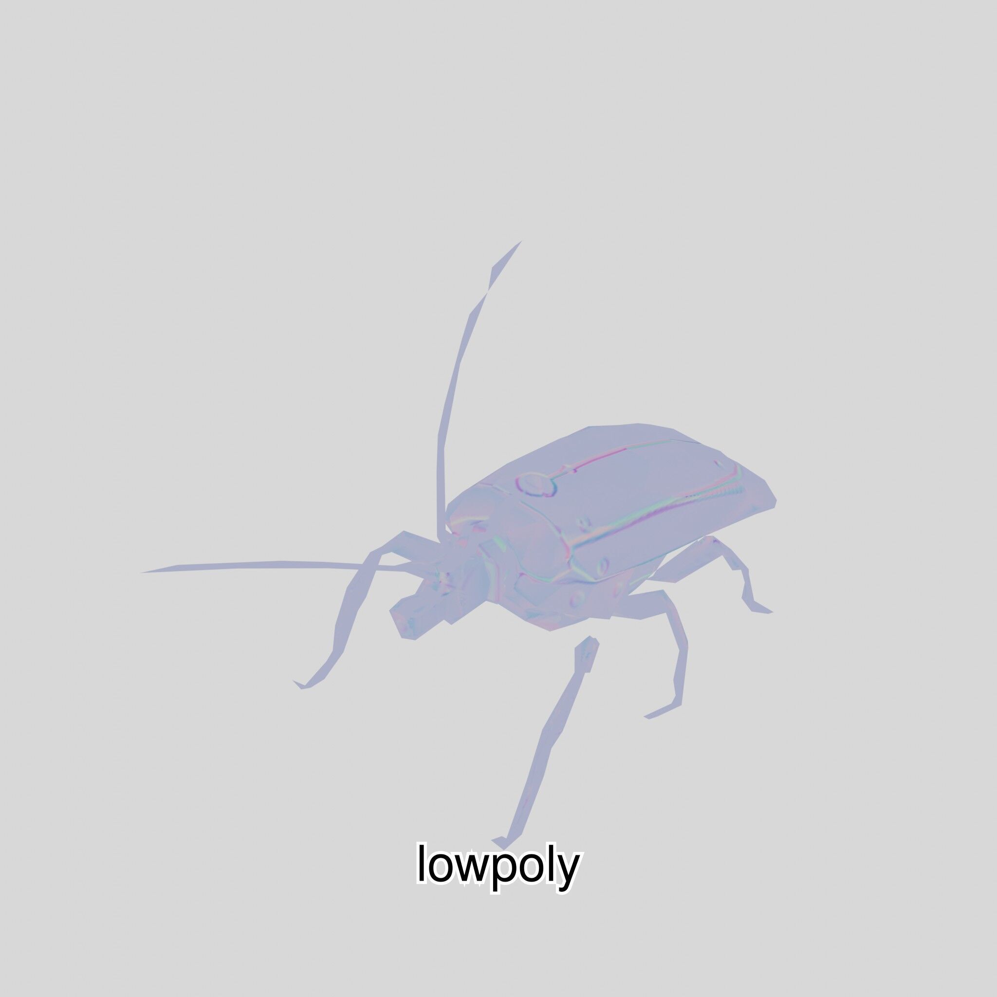 Futuristic Robotic Cockroach Model Low-poly 3D model_36