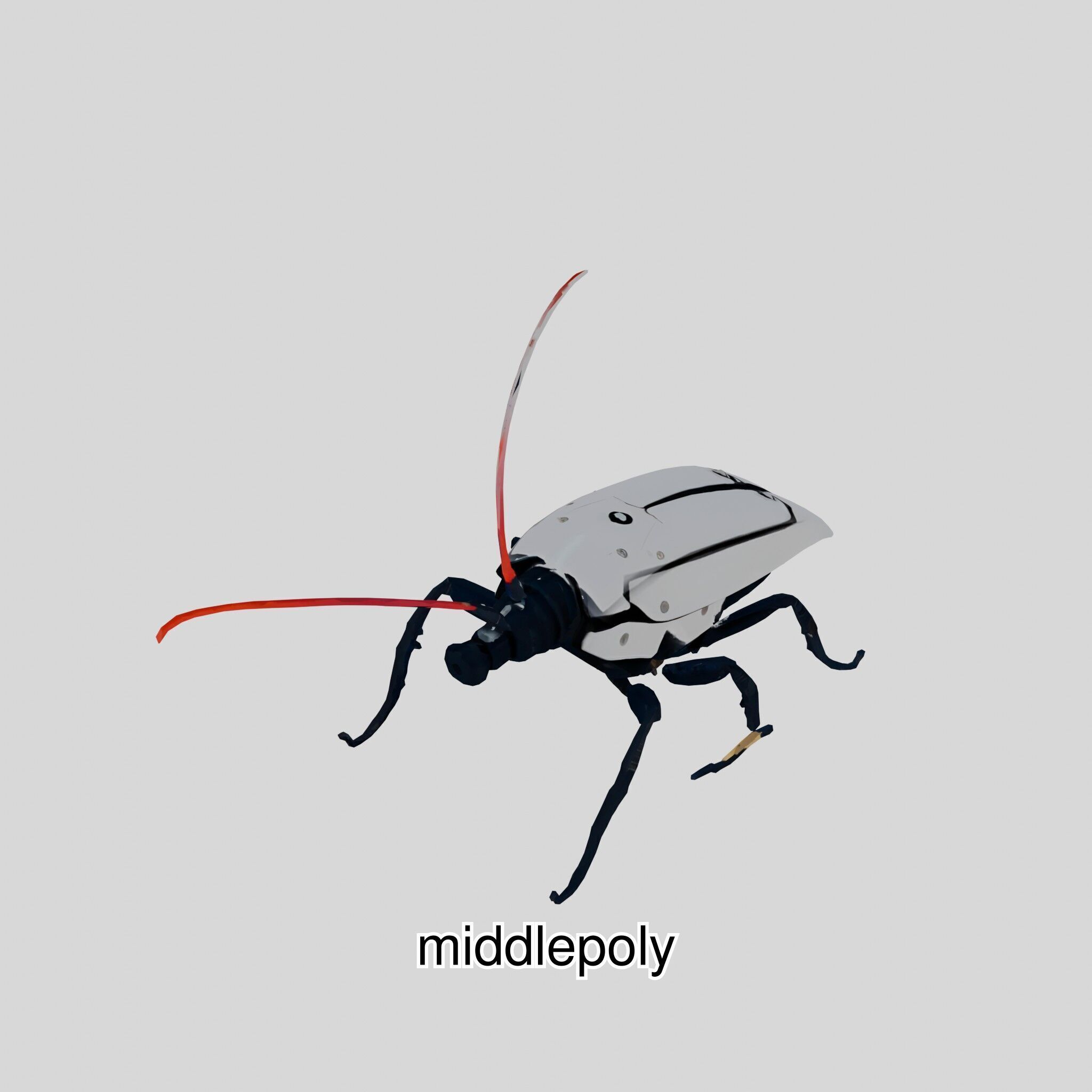 Futuristic Robotic Cockroach Model Low-poly 3D model_30