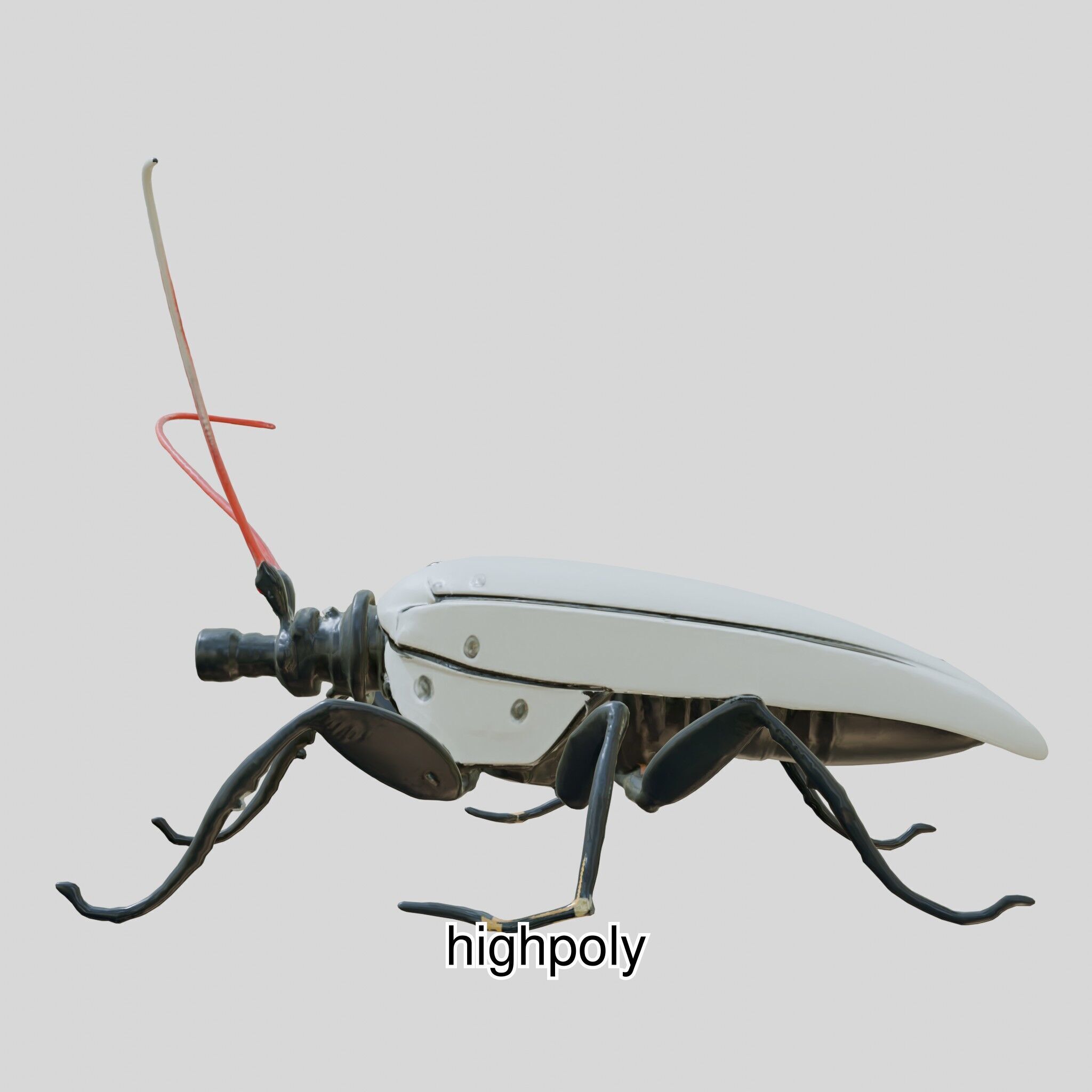 Futuristic Robotic Cockroach Model Low-poly 3D model_6