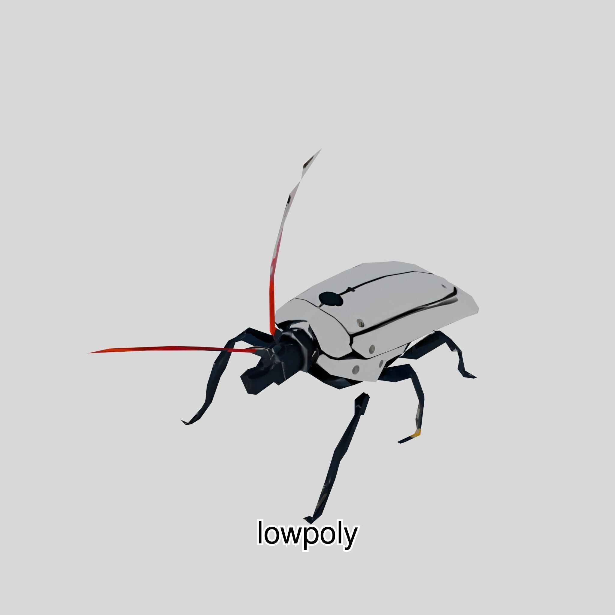 Futuristic Robotic Cockroach Model Low-poly 3D model_35