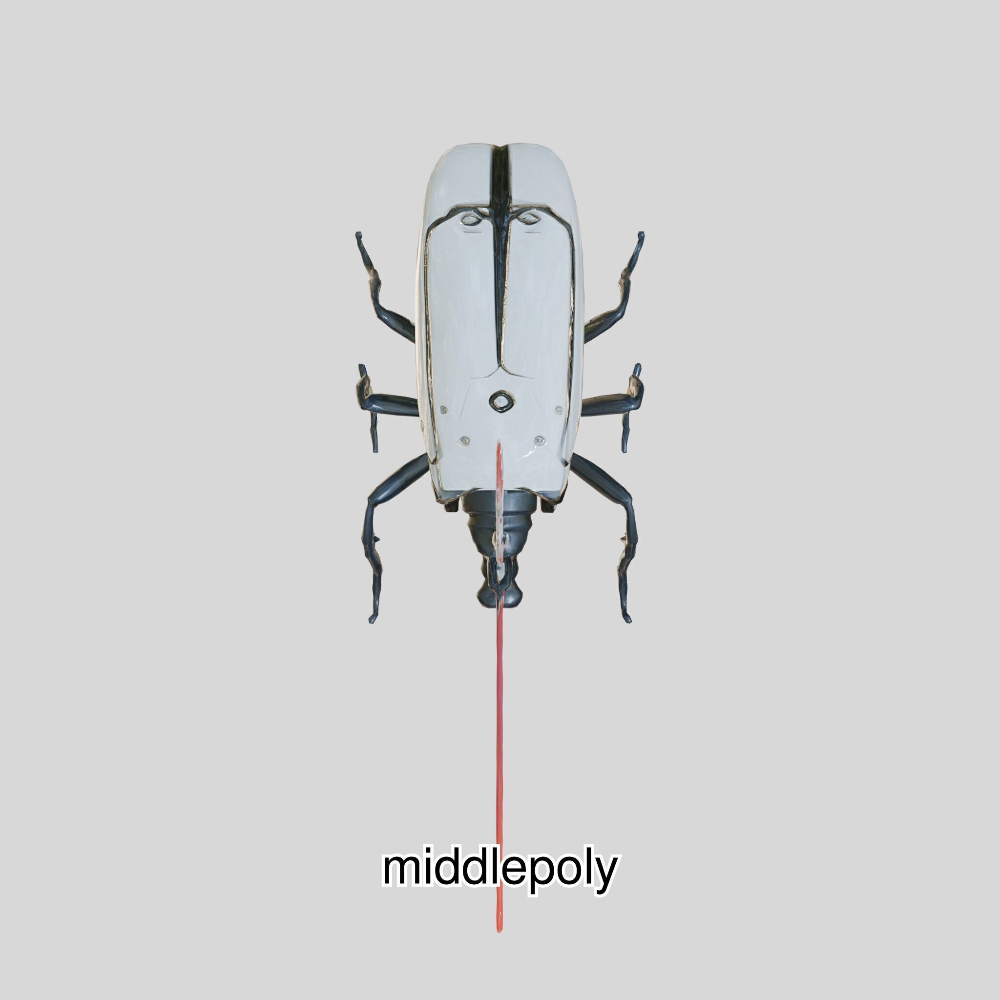 Futuristic Robotic Cockroach Model Low-poly 3D model_25