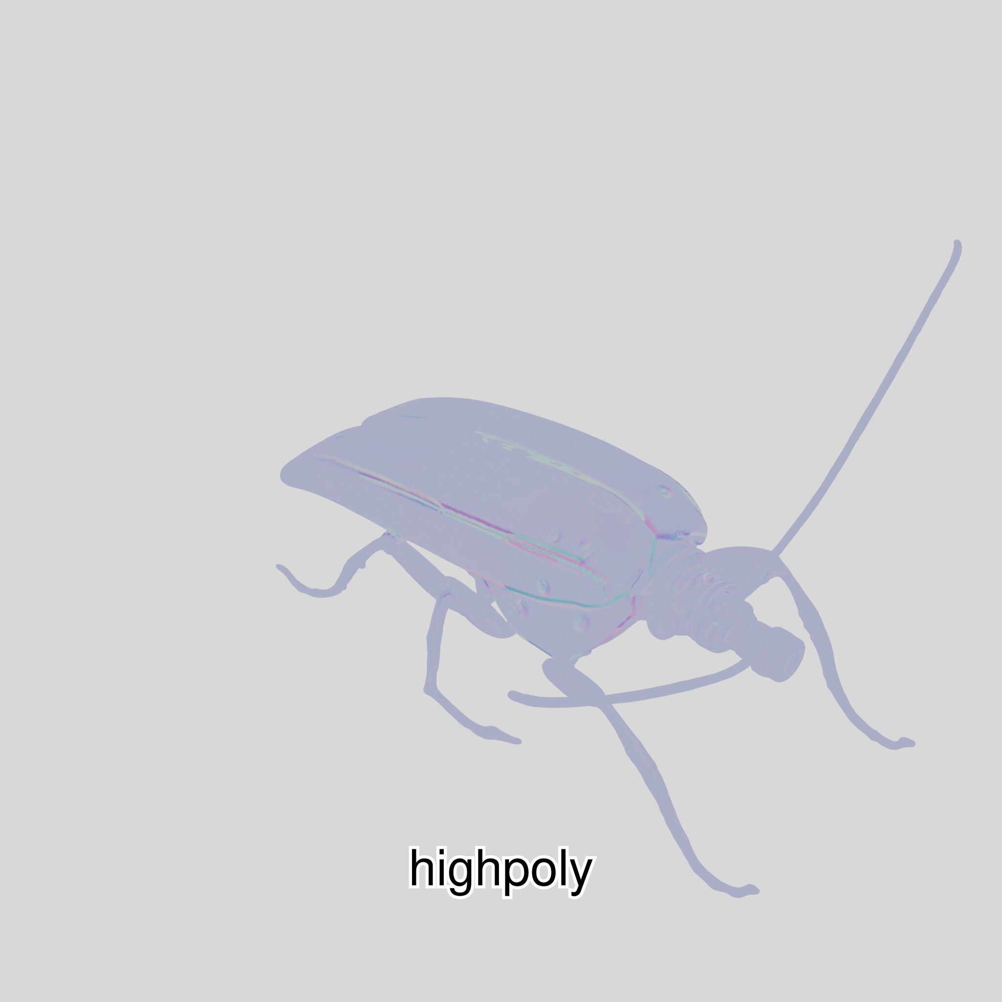Futuristic Robotic Cockroach Model Low-poly 3D model_14