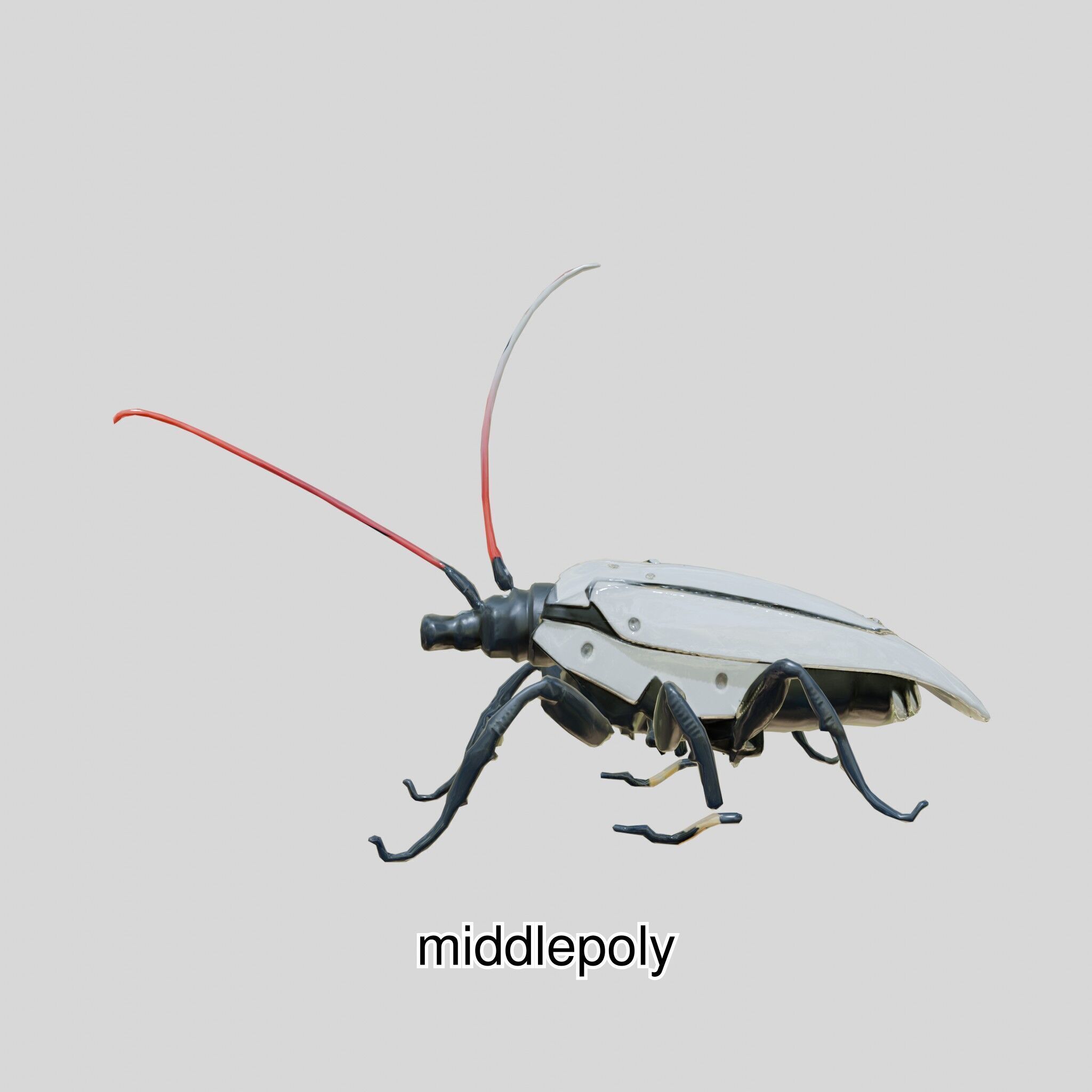 Futuristic Robotic Cockroach Model Low-poly 3D model_26