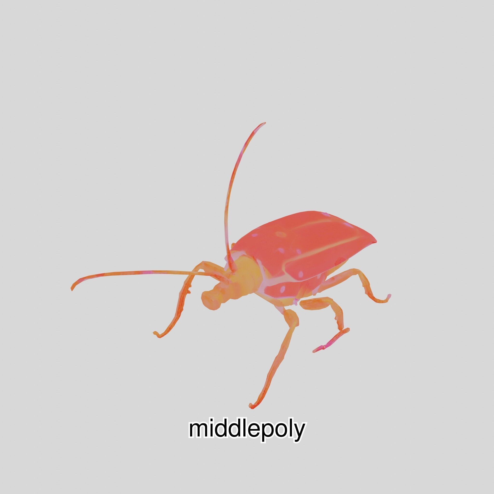 Futuristic Robotic Cockroach Model Low-poly 3D model_32