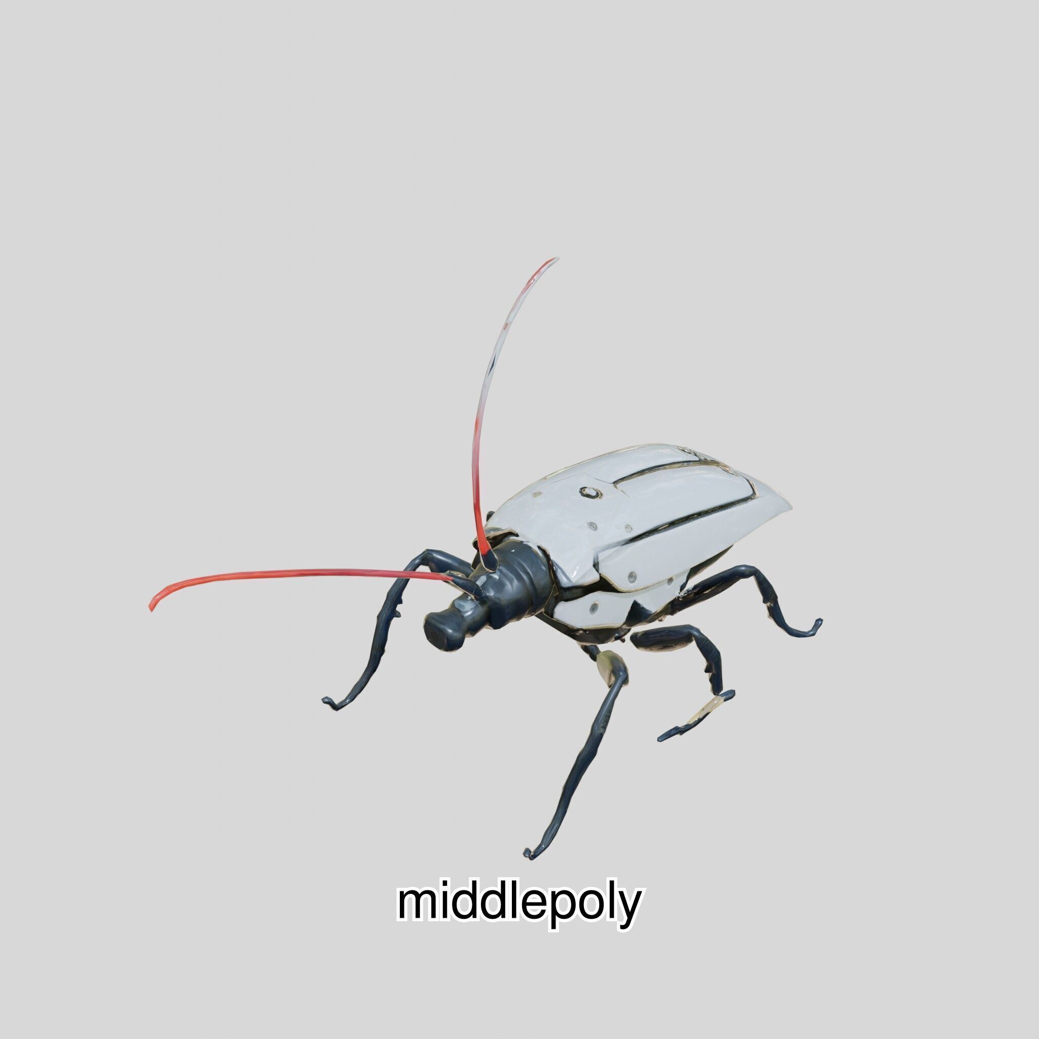 Futuristic Robotic Cockroach Model Low-poly 3D model_21