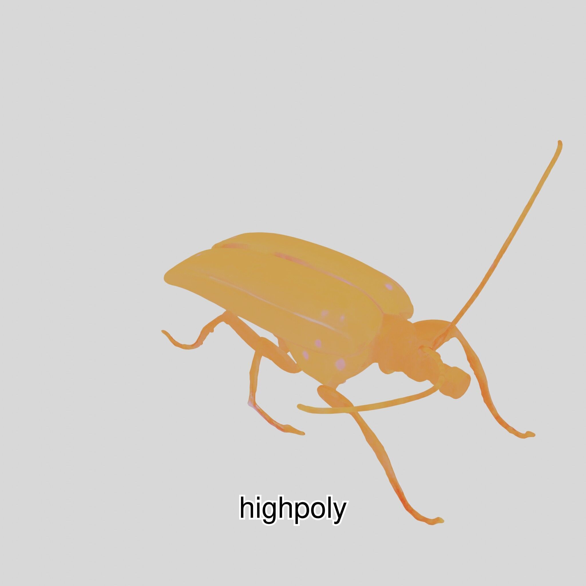 Futuristic Robotic Cockroach Model Low-poly 3D model_15
