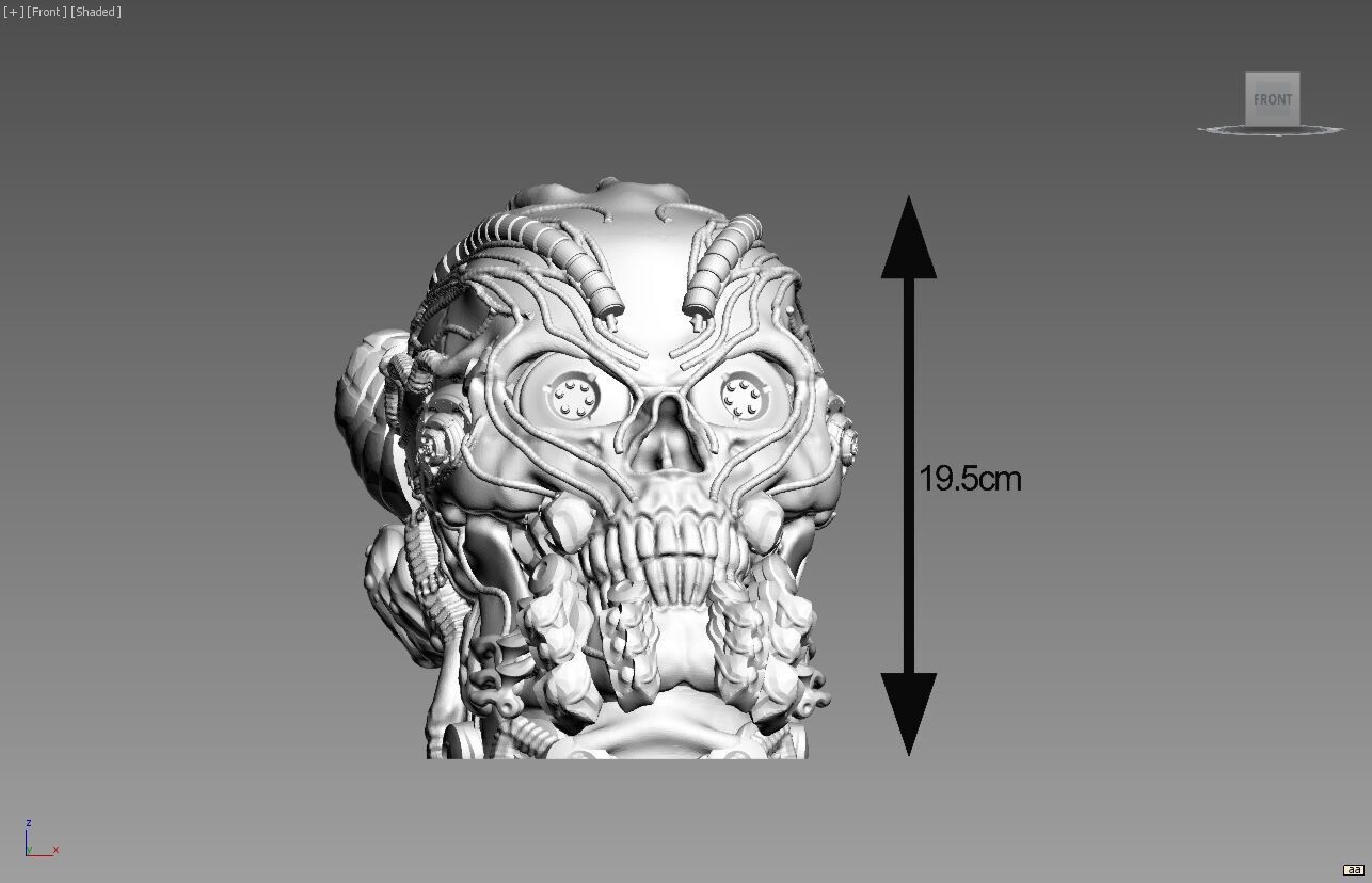 Robot Skull Headphone Stand Cyborg Headset Stand 3D print model_5