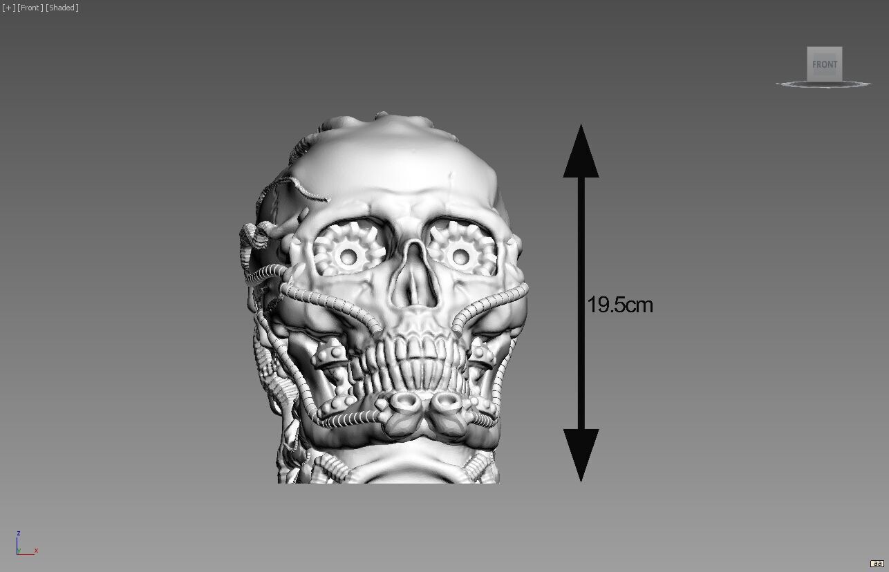 Robot Skull Headphone Stand Cyborg Headset Stand 3D print model_5